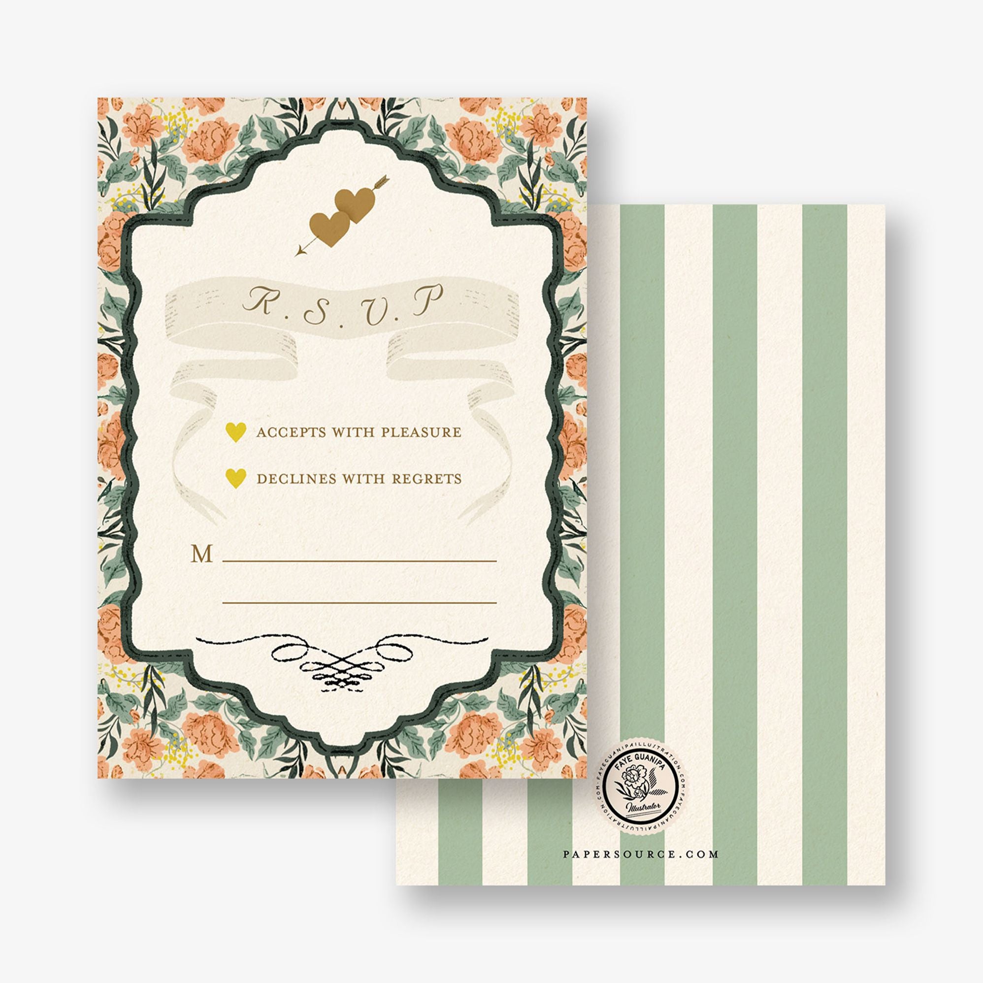 Vintage Hearts Response Card