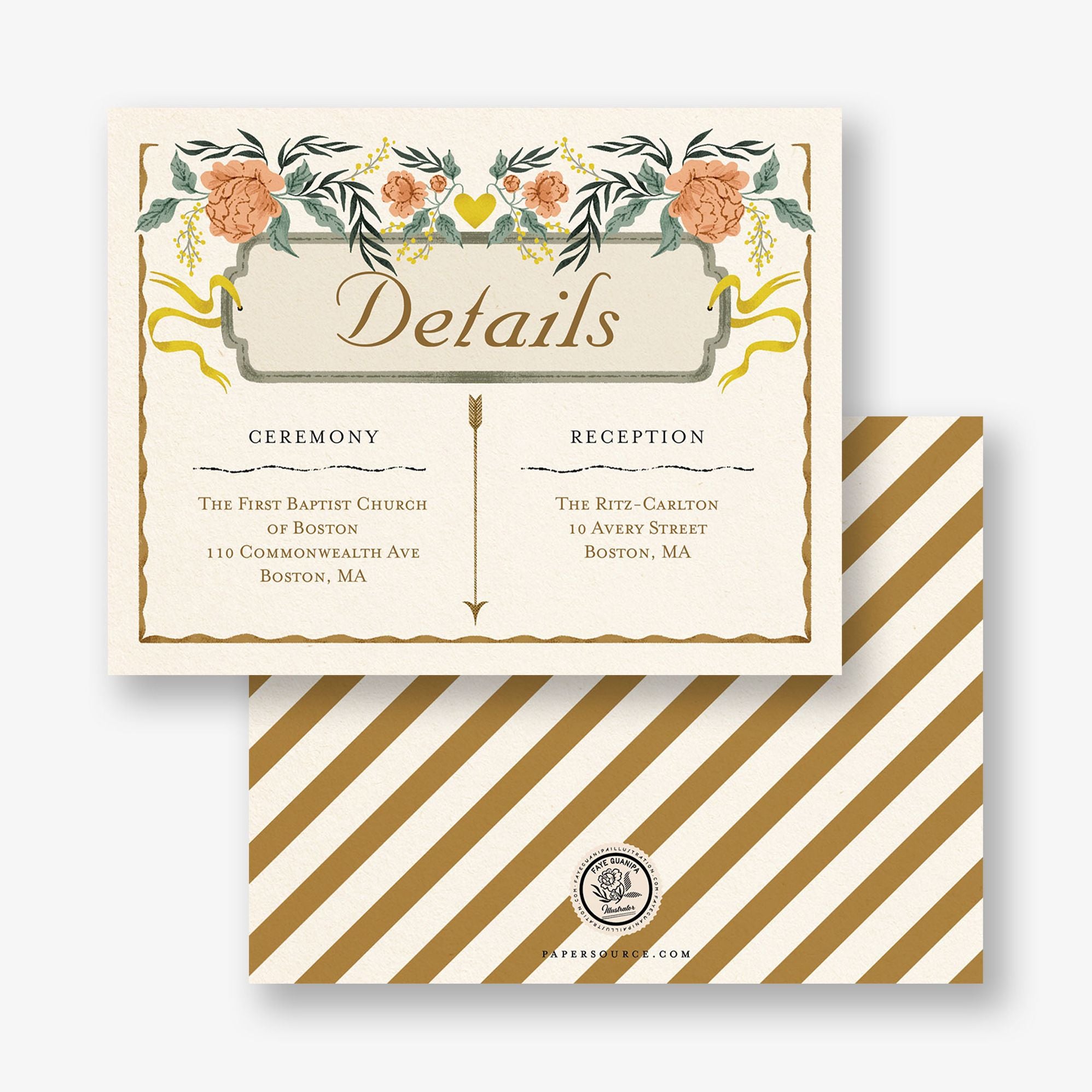 Vintage Hearts Information Card