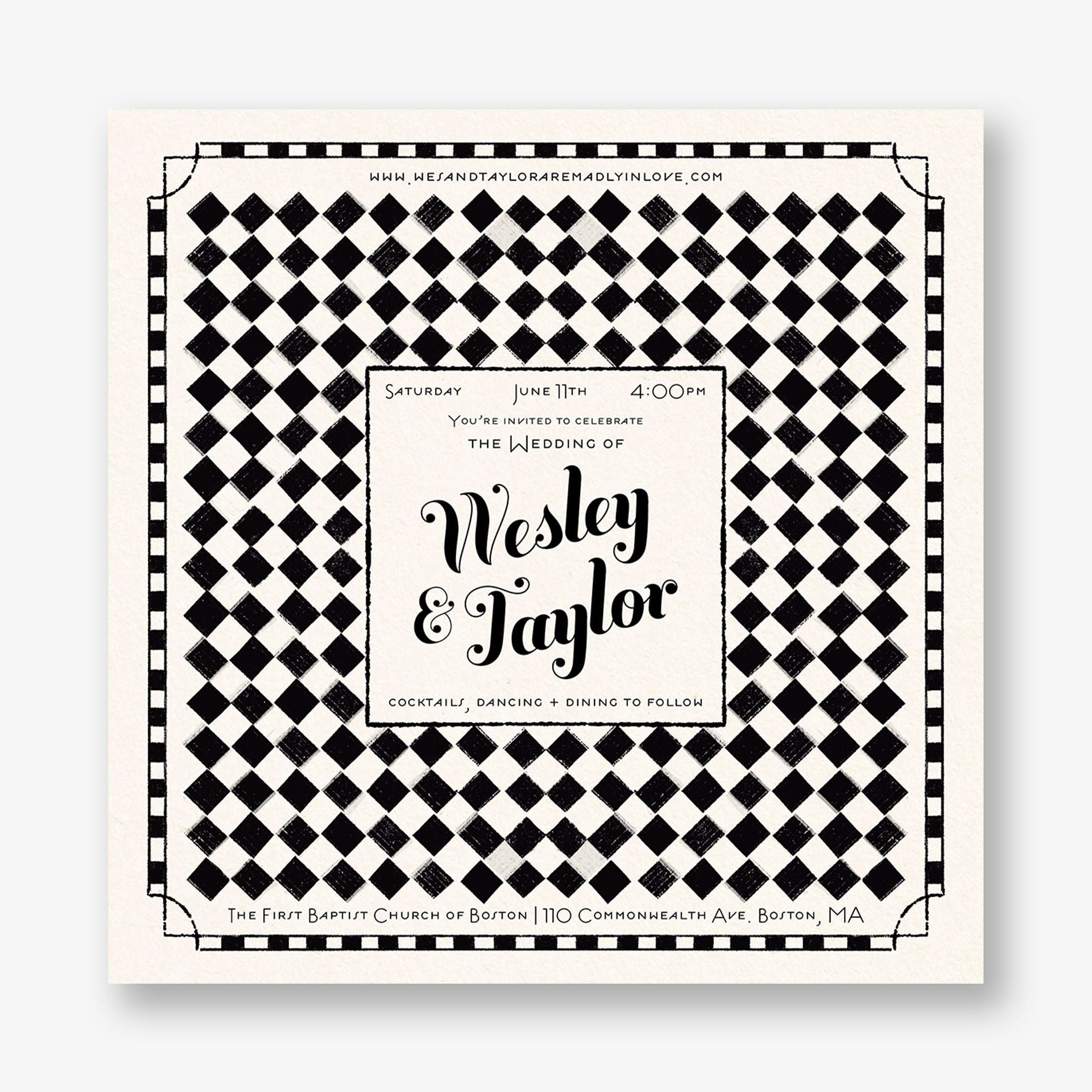 Vintage NYC Deli Wedding Invitation