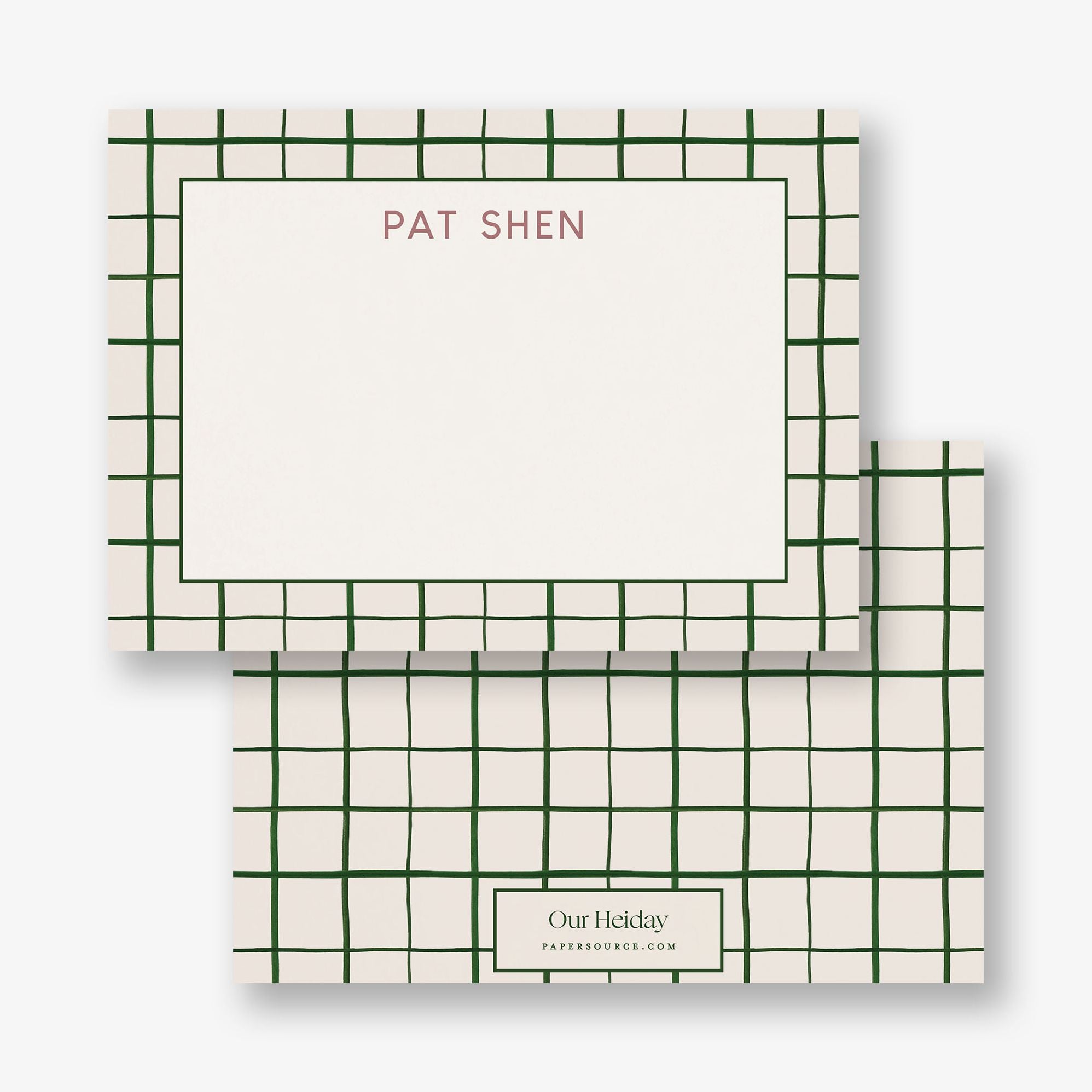 Emerald Grid Stationery