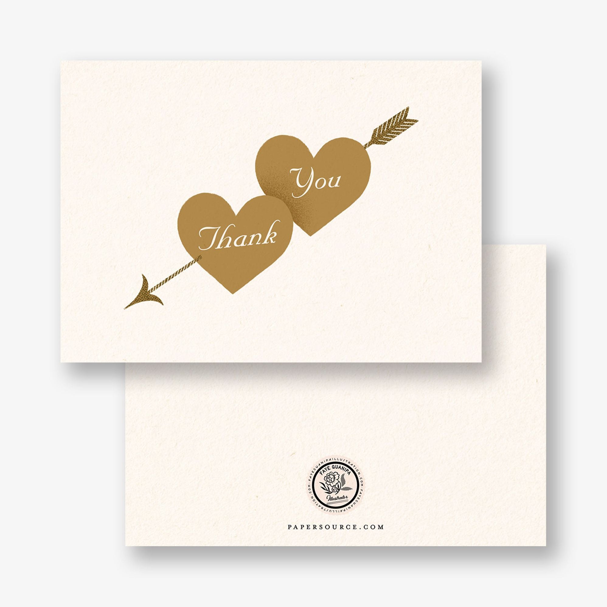 Vintage Hearts Thank You Card