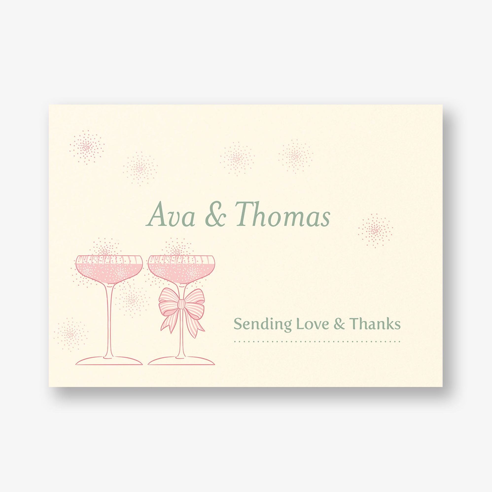 Champagne Glasses Thank You Card