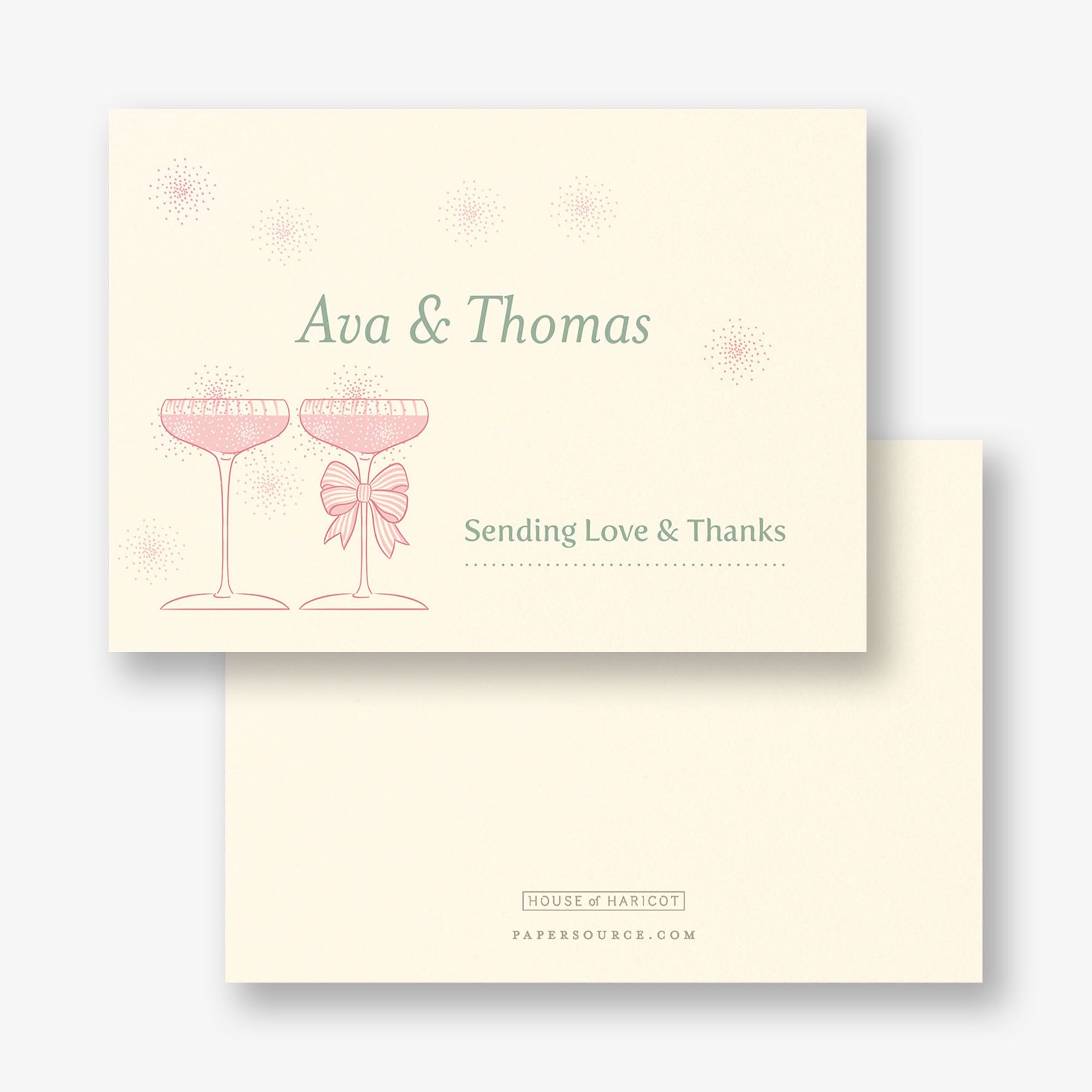 Champagne Glasses Thank You Card