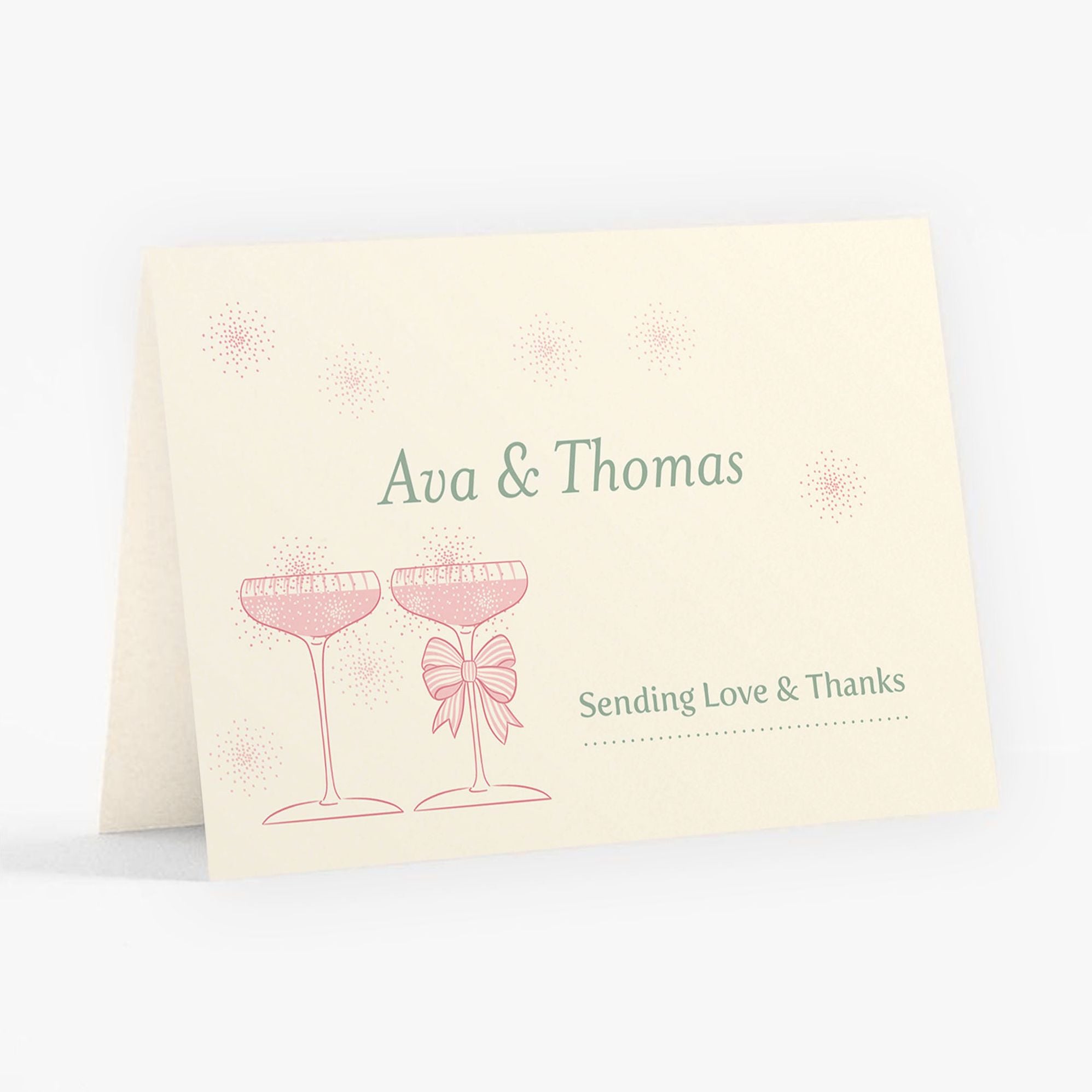 Champagne Glasses Thank You Card