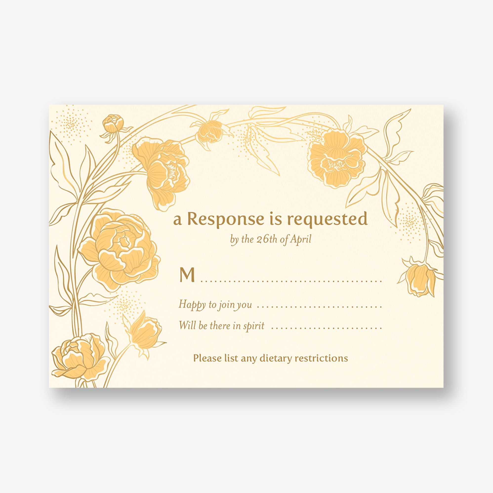 Champagne Glasses Foil Response Card