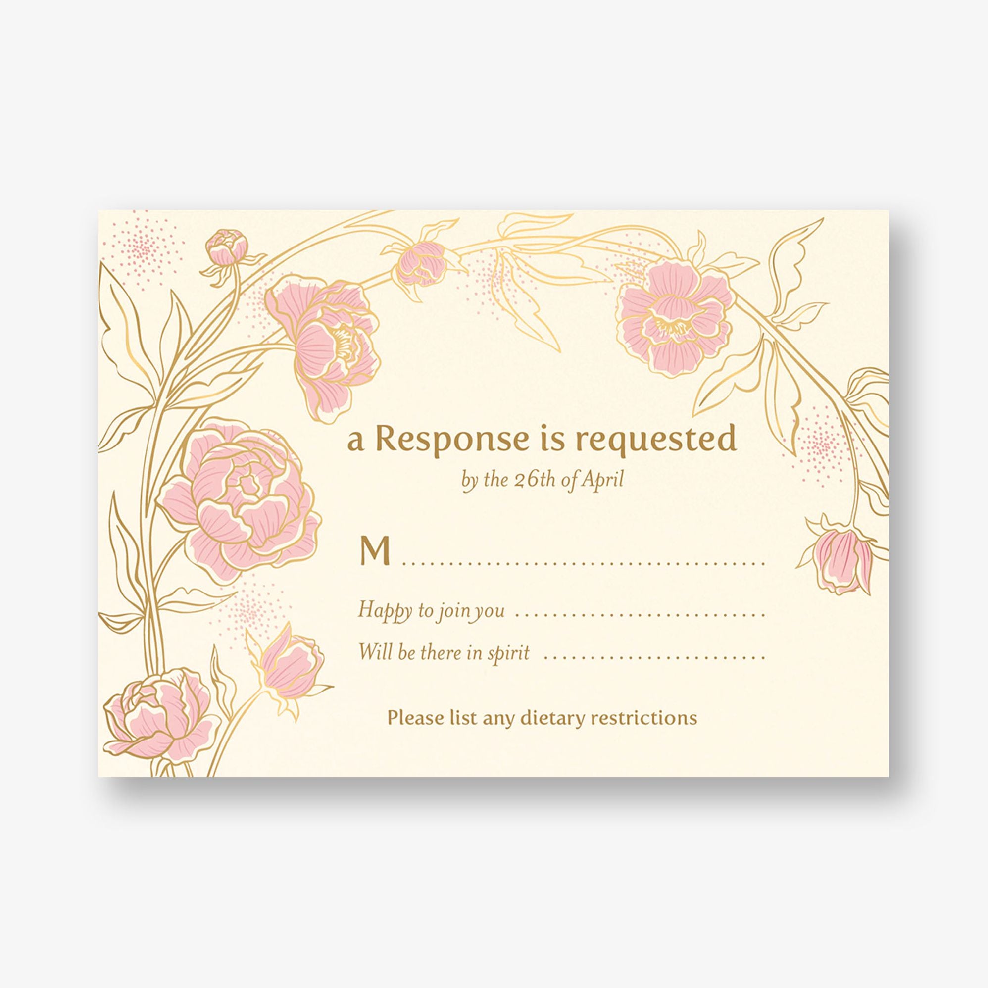Champagne Glasses Foil Response Card