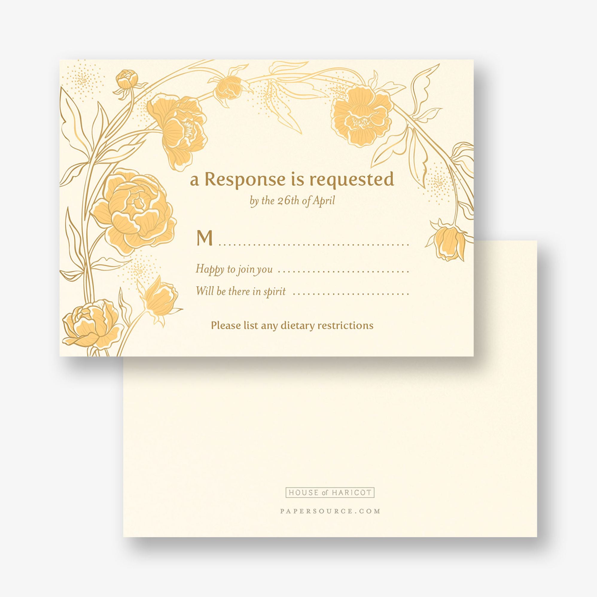 Champagne Glasses Foil Response Card