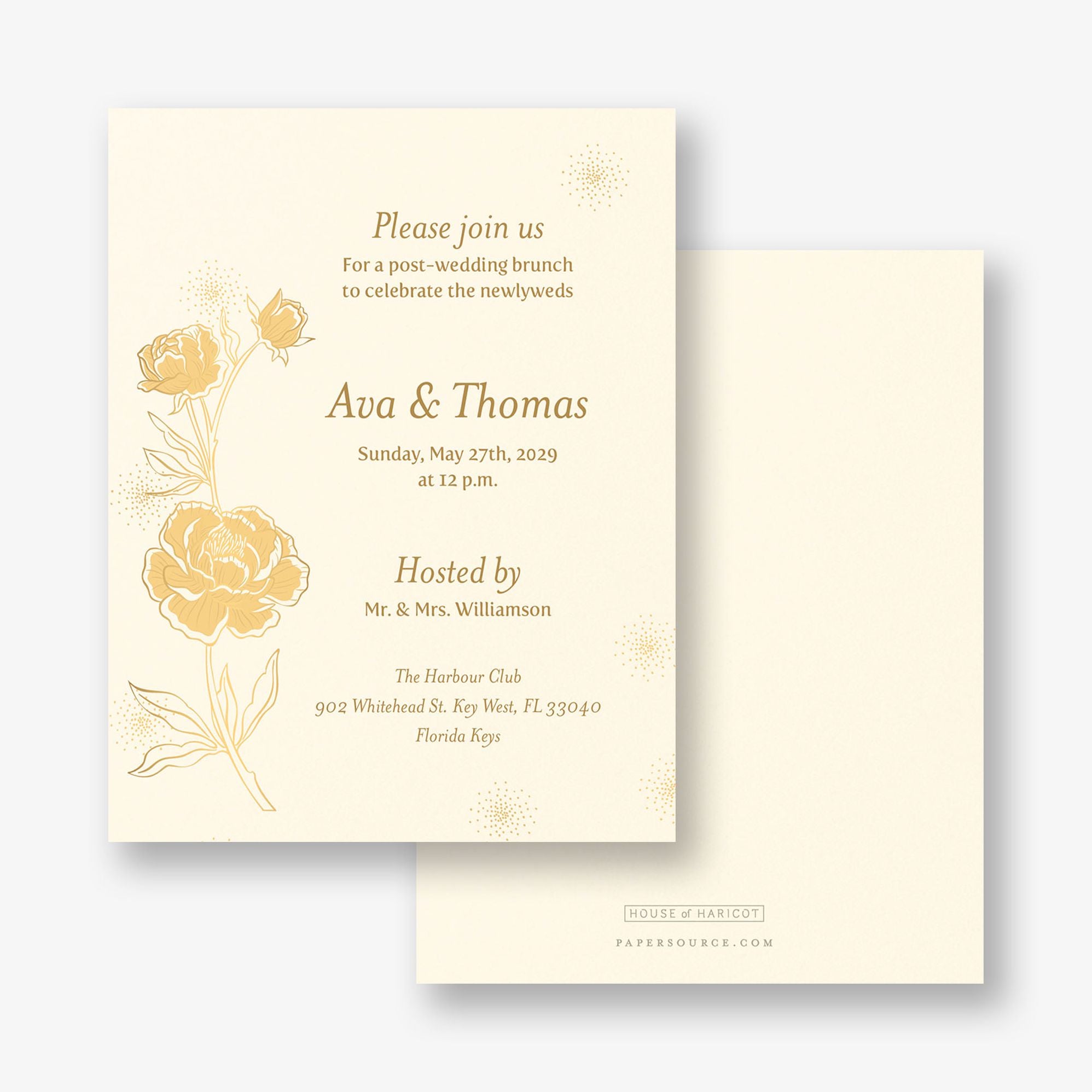 Champagne Glasses Foil Information Card