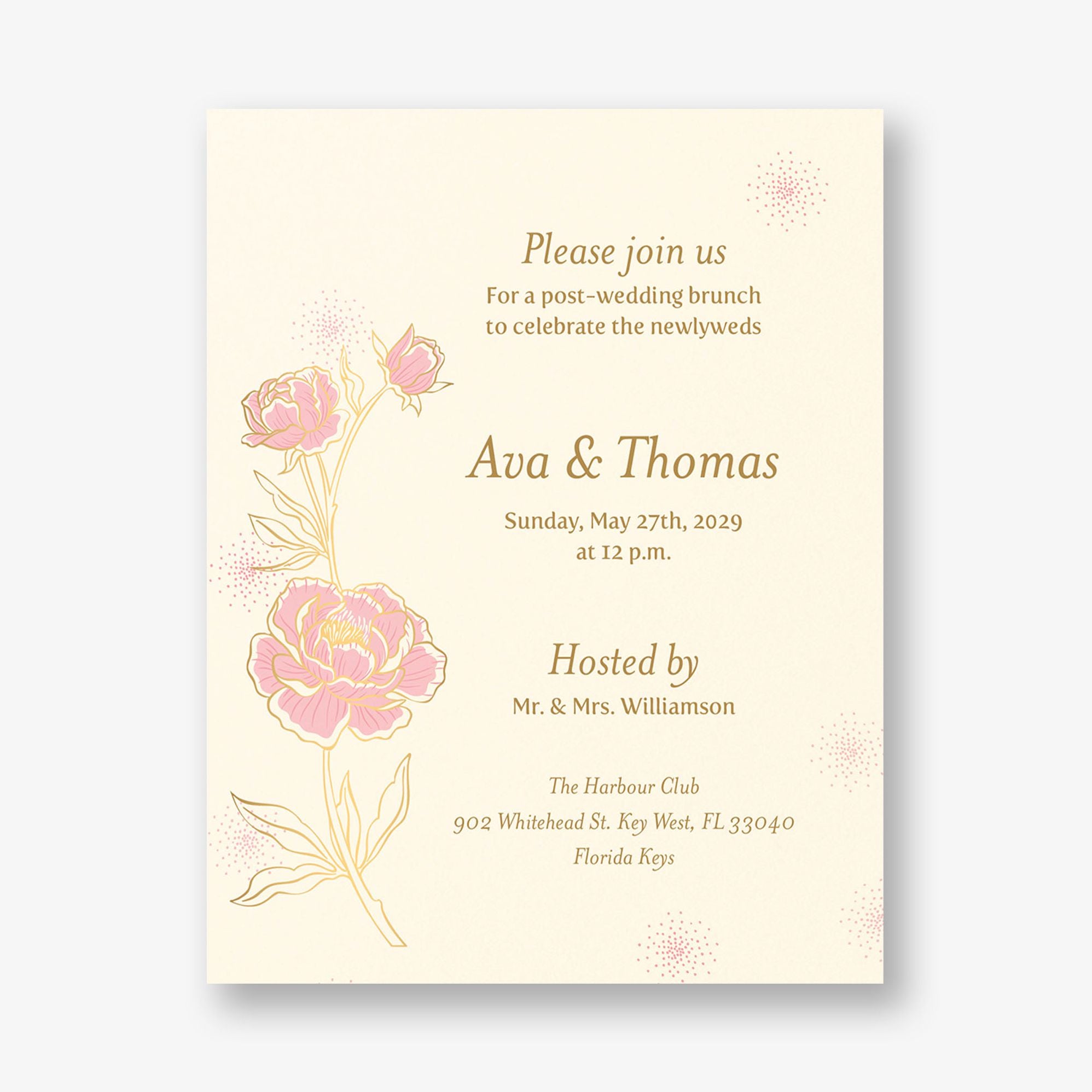 Champagne Glasses Foil Information Card
