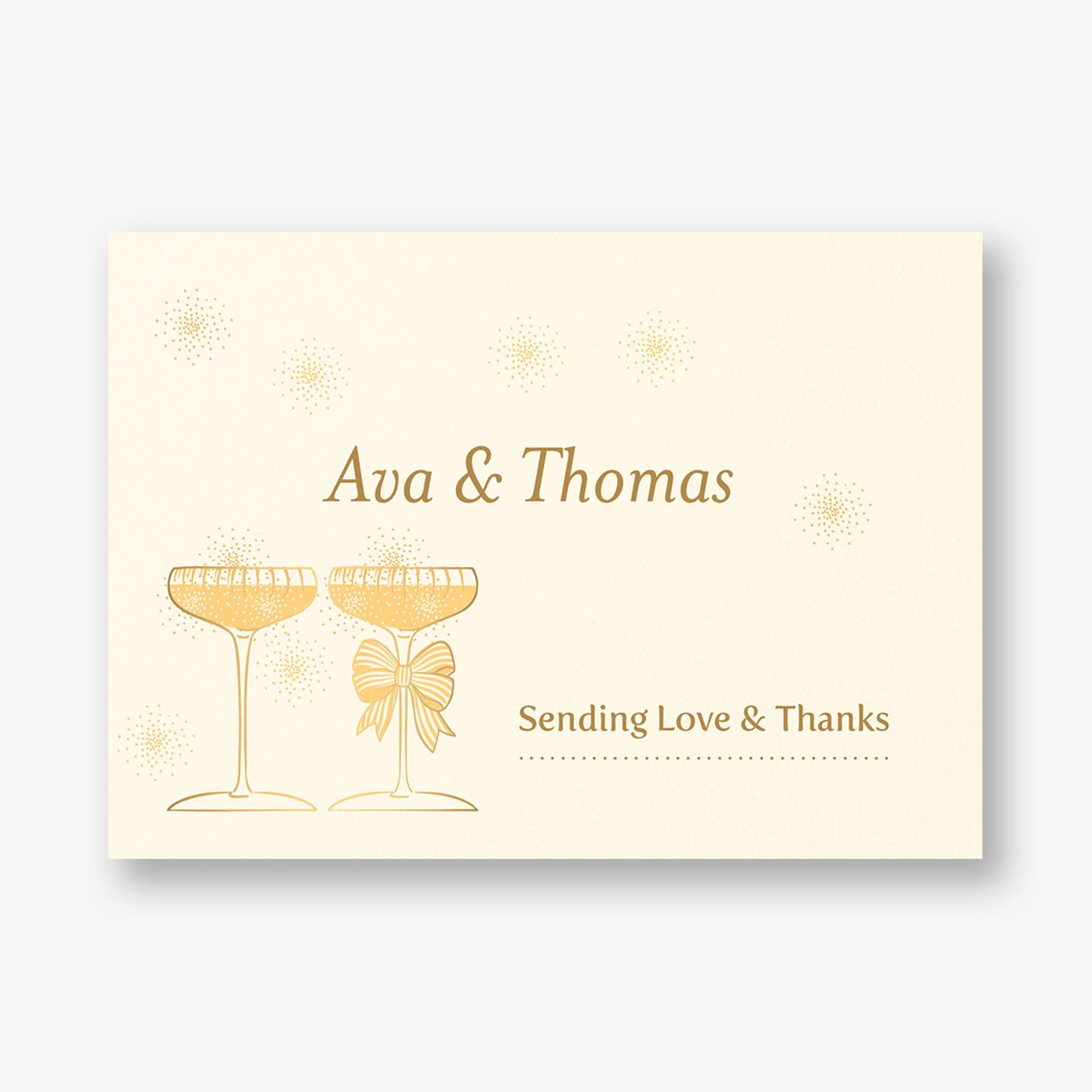 Champagne Glasses Foil Thank You Card