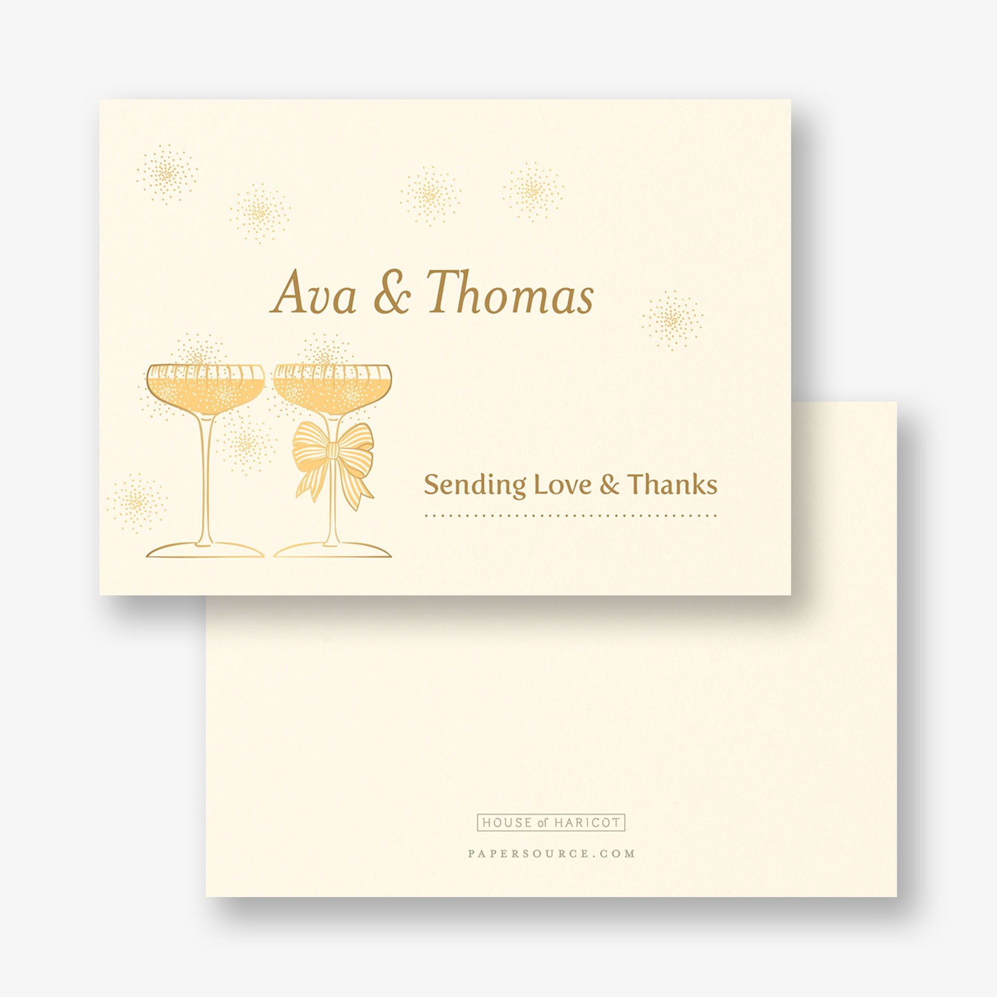 Champagne Glasses Foil Thank You Card