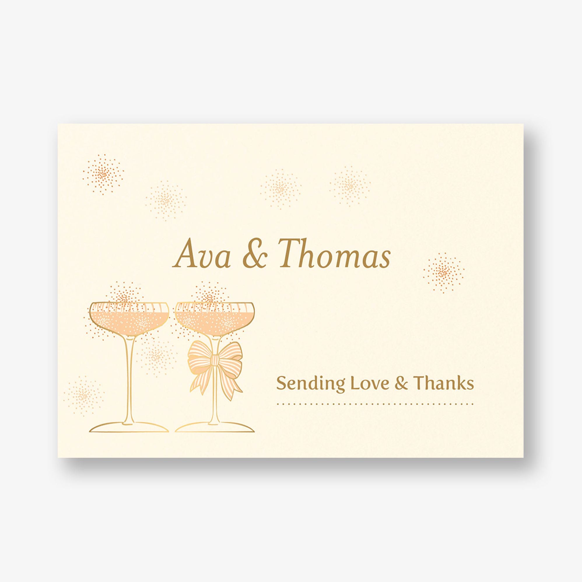 Champagne Glasses Foil Thank You Card