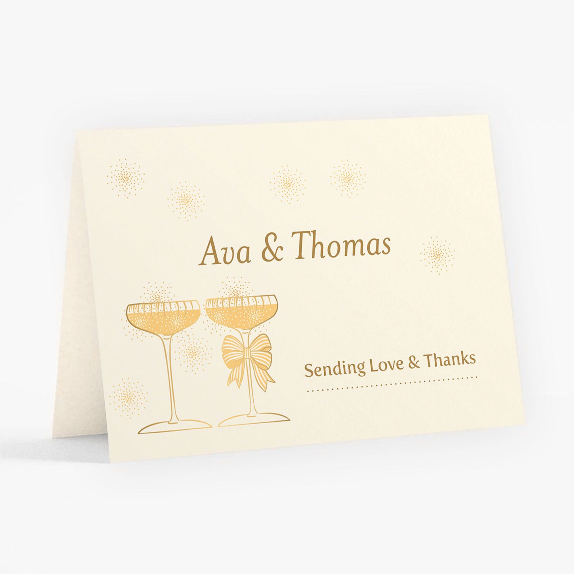Champagne Glasses Foil Thank You Card