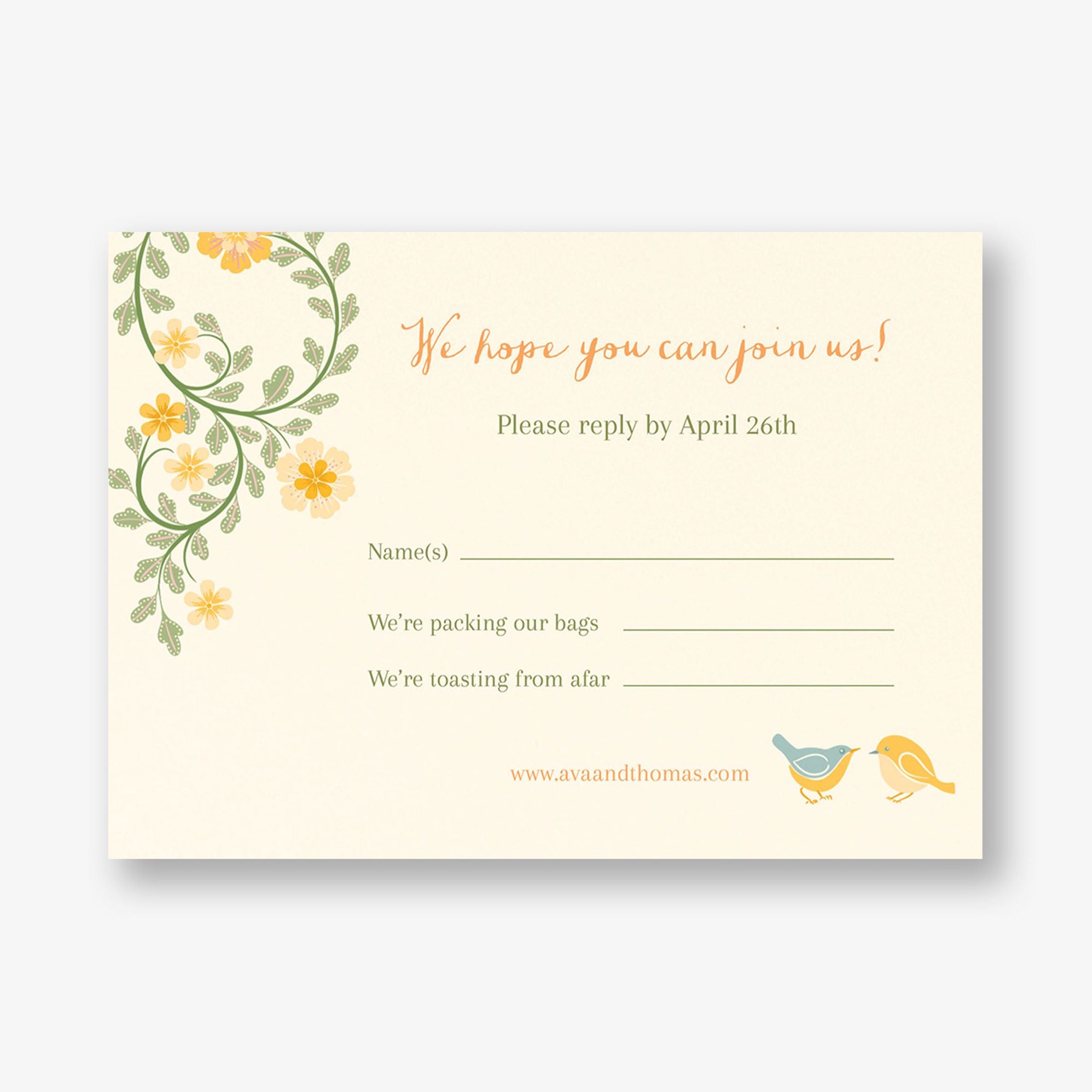Flower Garden Response Card