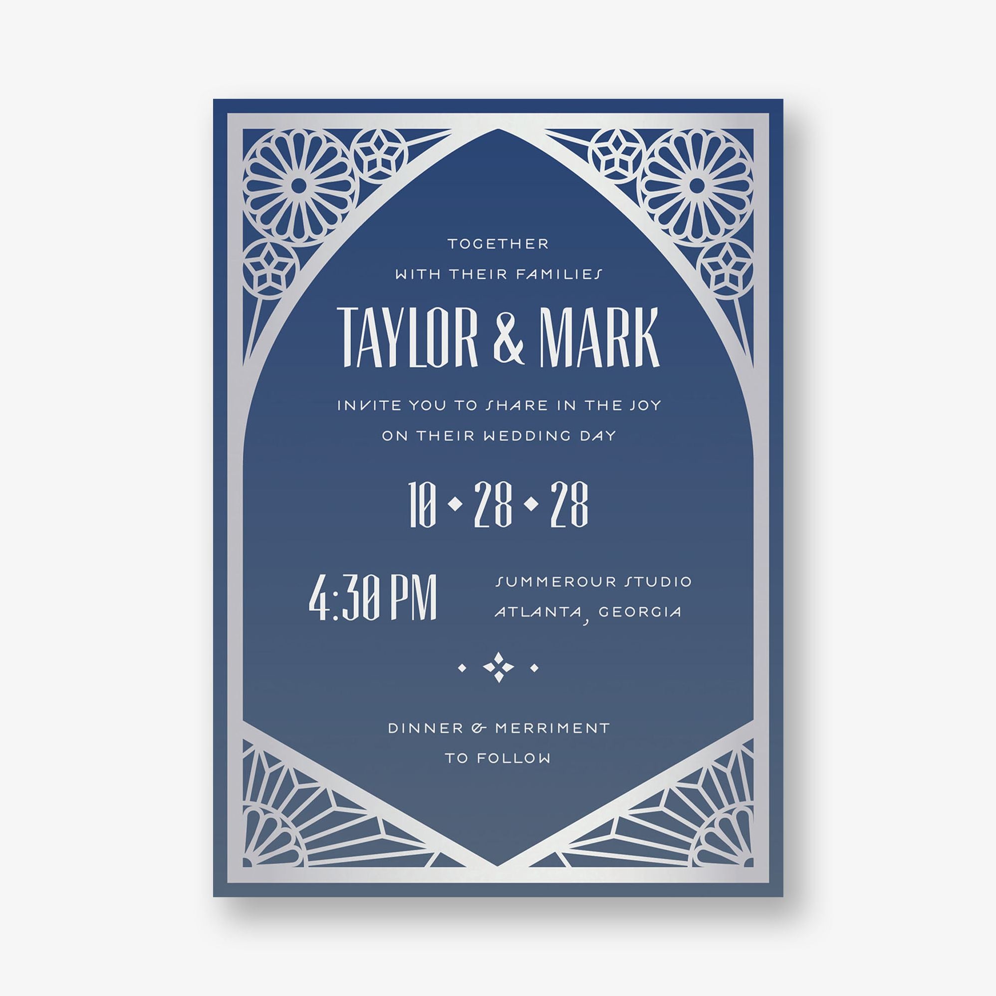 Stained Glass Foil Wedding Invitation