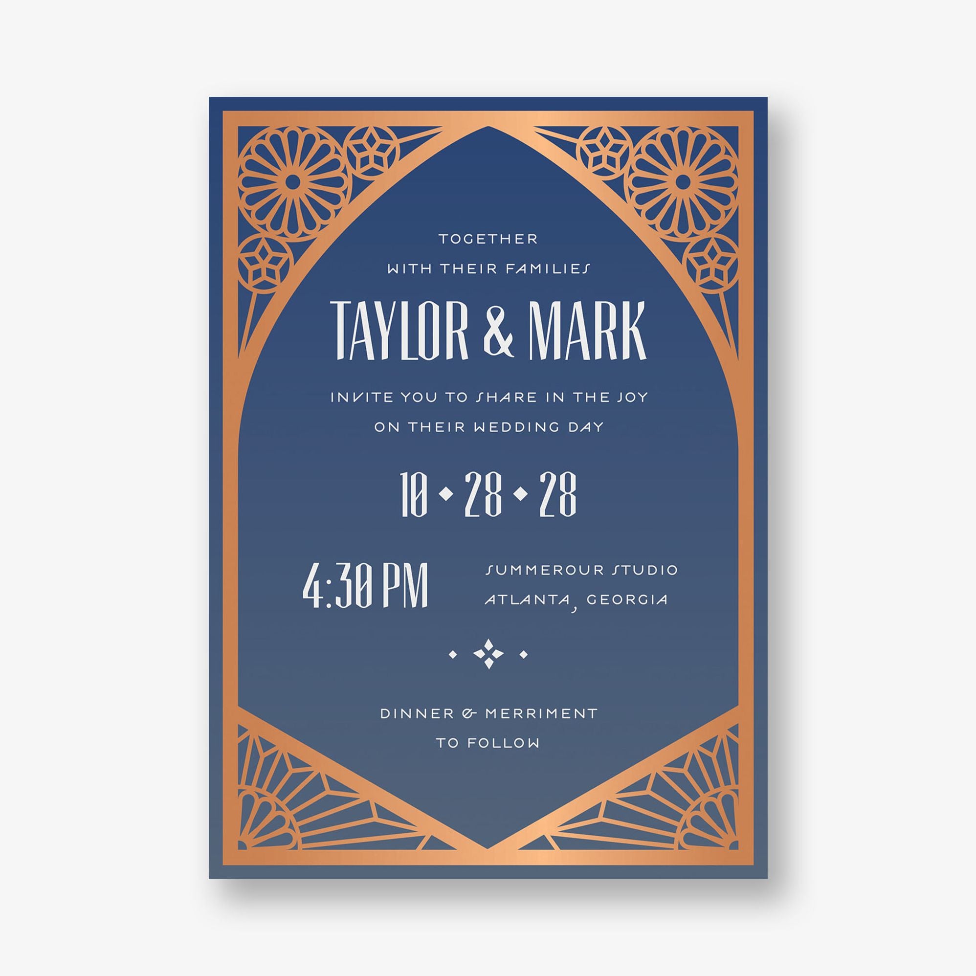 Stained Glass Foil Wedding Invitation