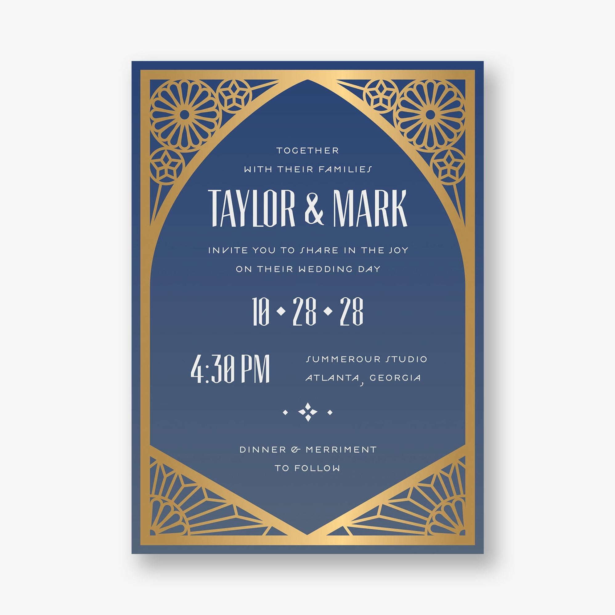 Stained Glass Foil Wedding Invitation