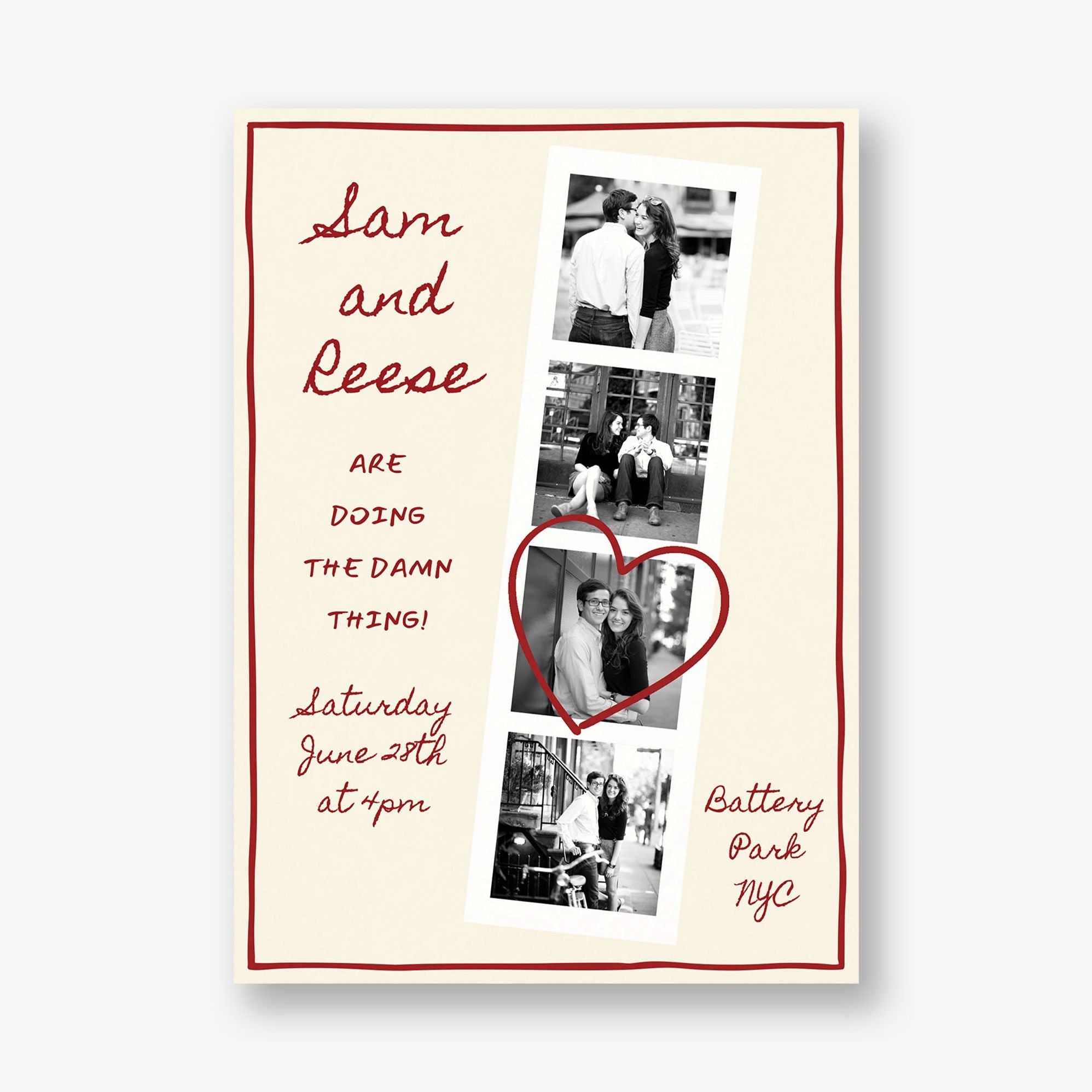 The Candid Look Photo Wedding Invitation