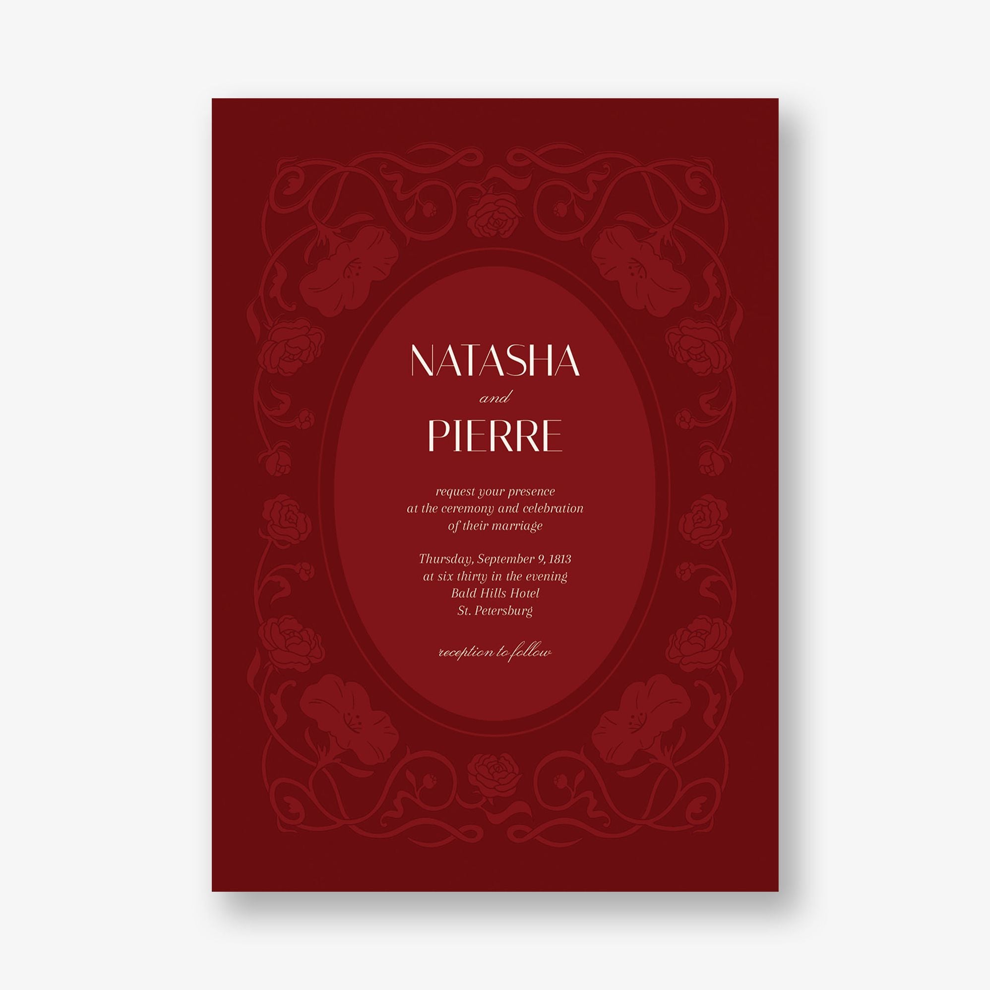 Embossed Vines Wedding Invitation