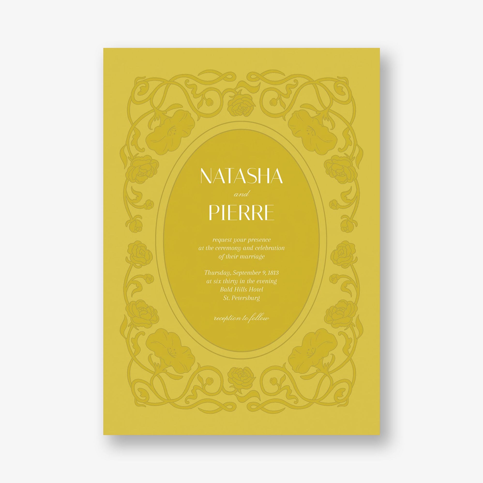 Embossed Vines Wedding Invitation
