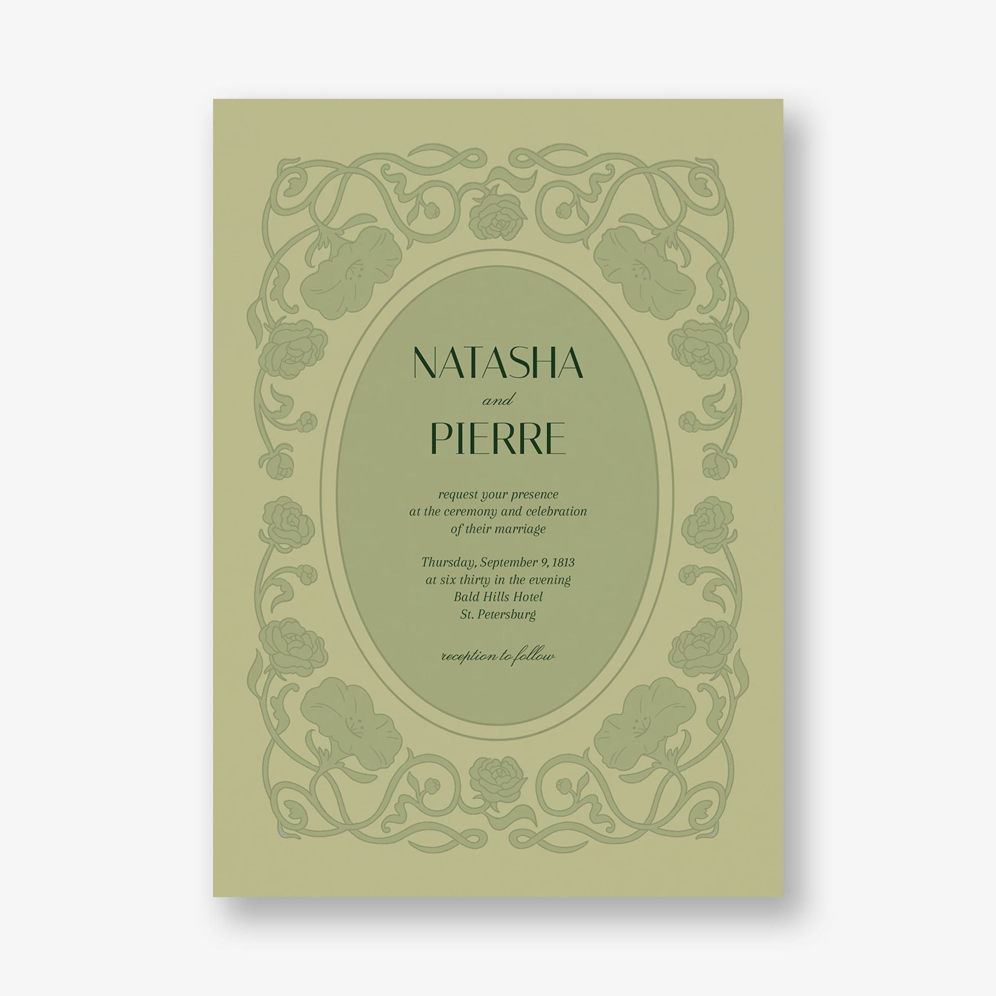 Embossed Vines Wedding Invitation