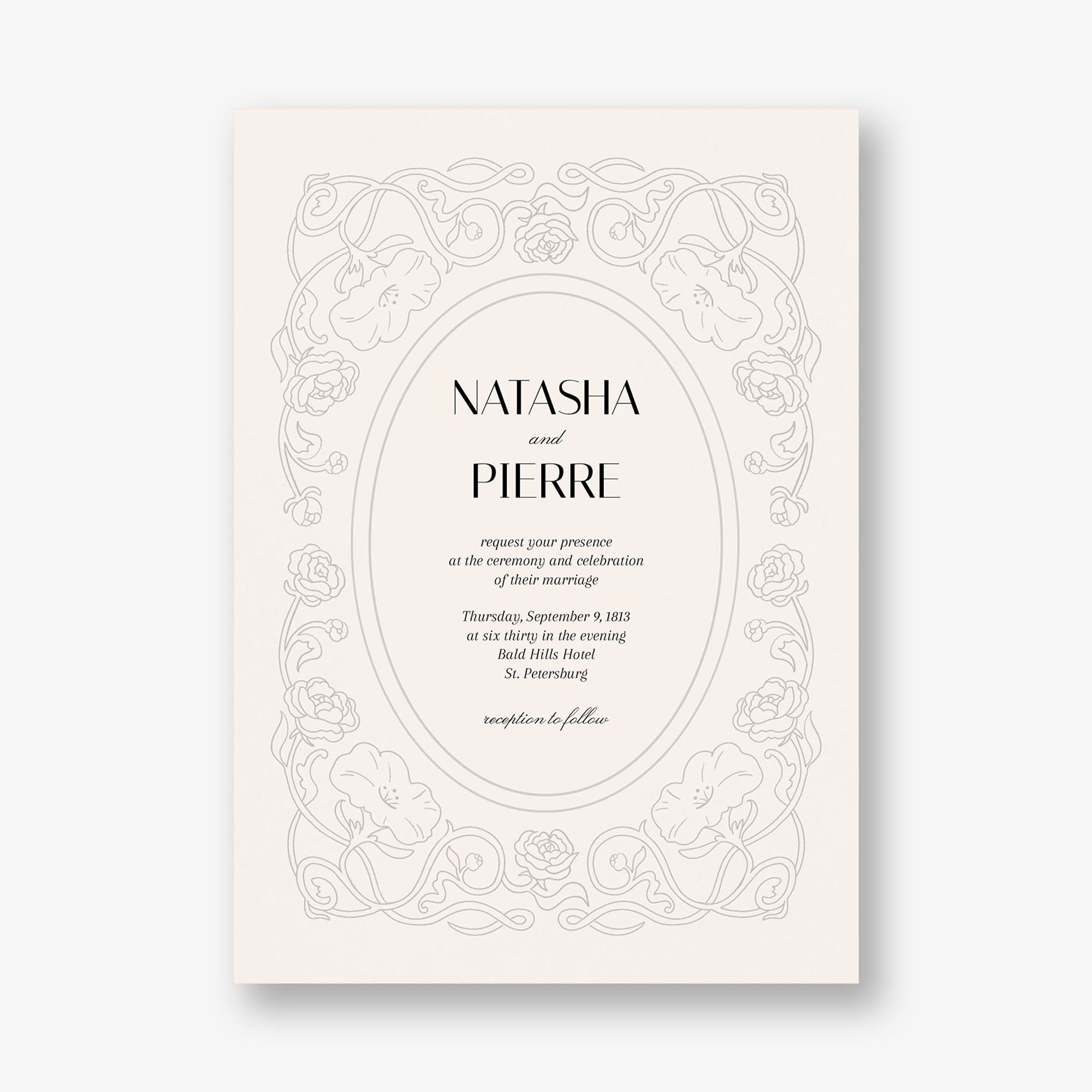 Embossed Vines Wedding Invitation