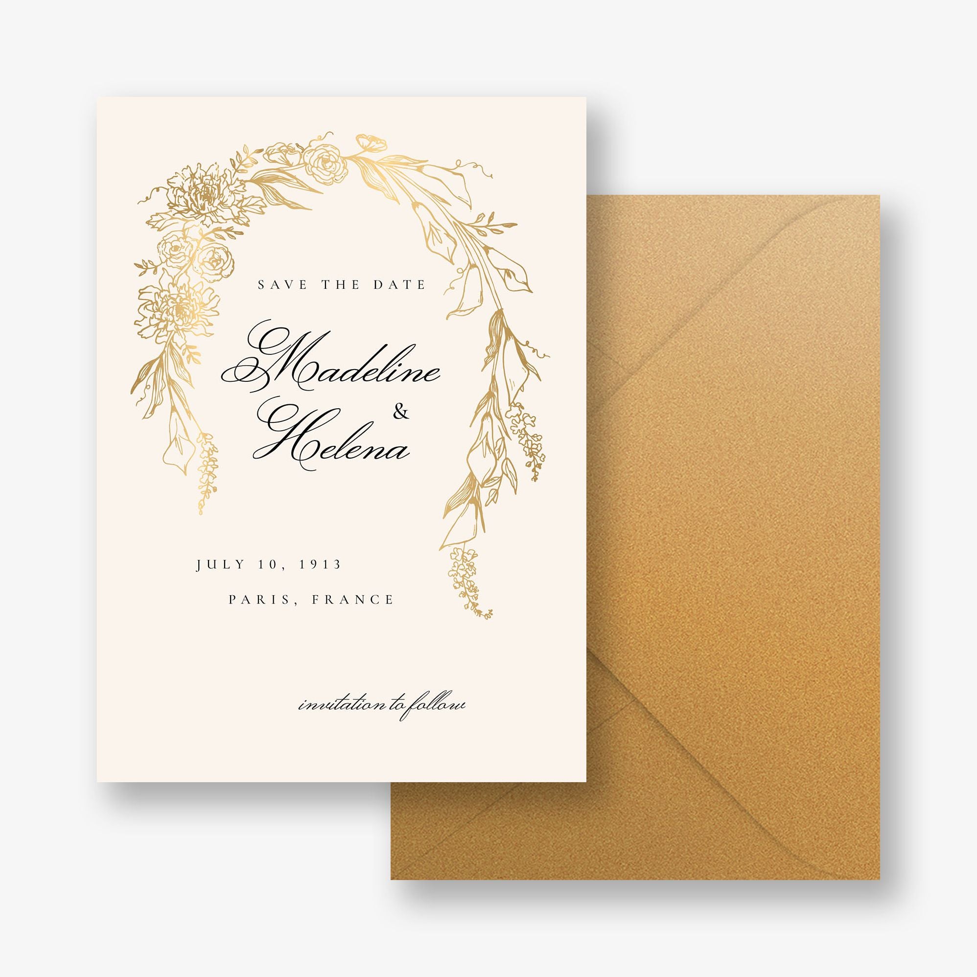 Blooming Arch Foil Save the Date