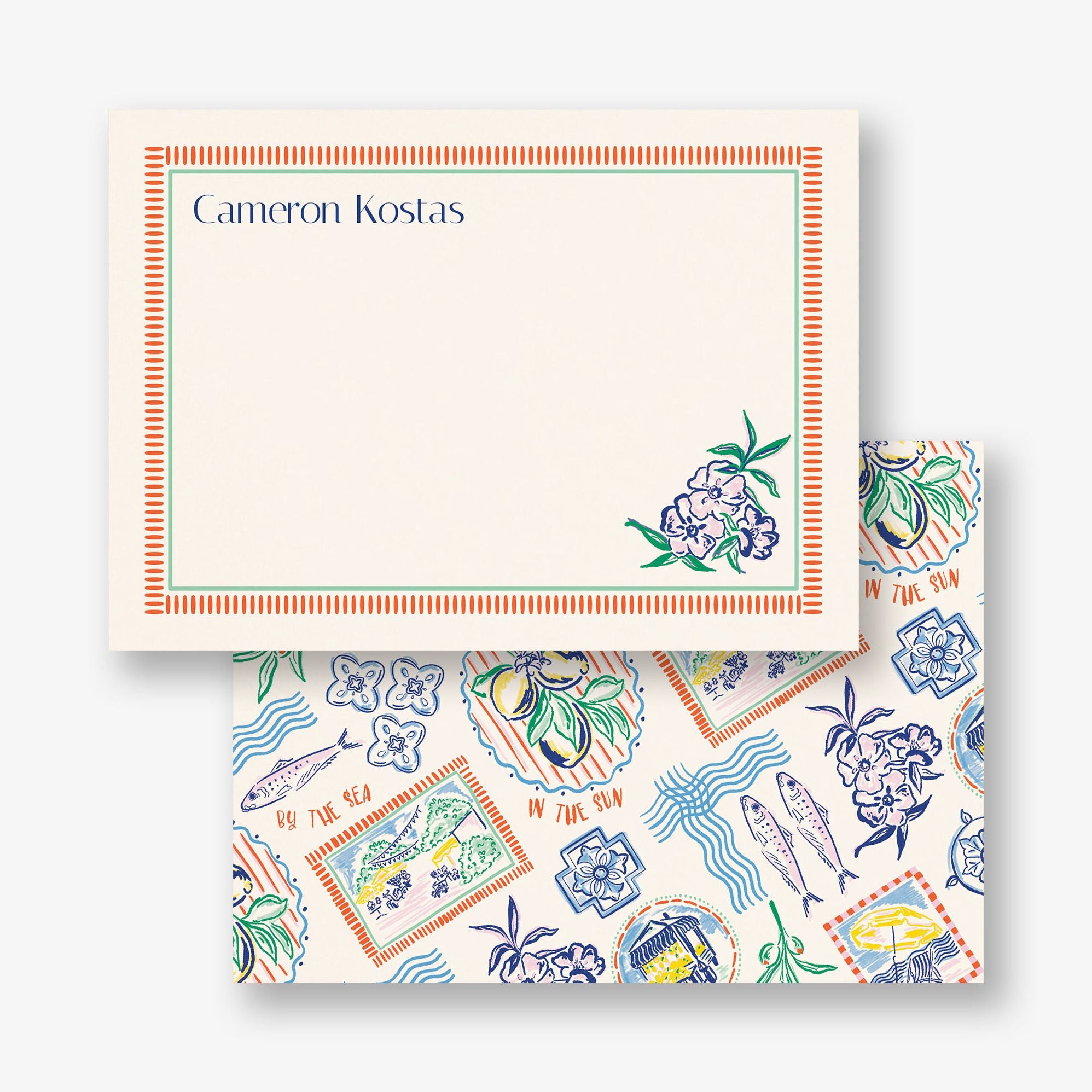 Coastal Collage Stationery