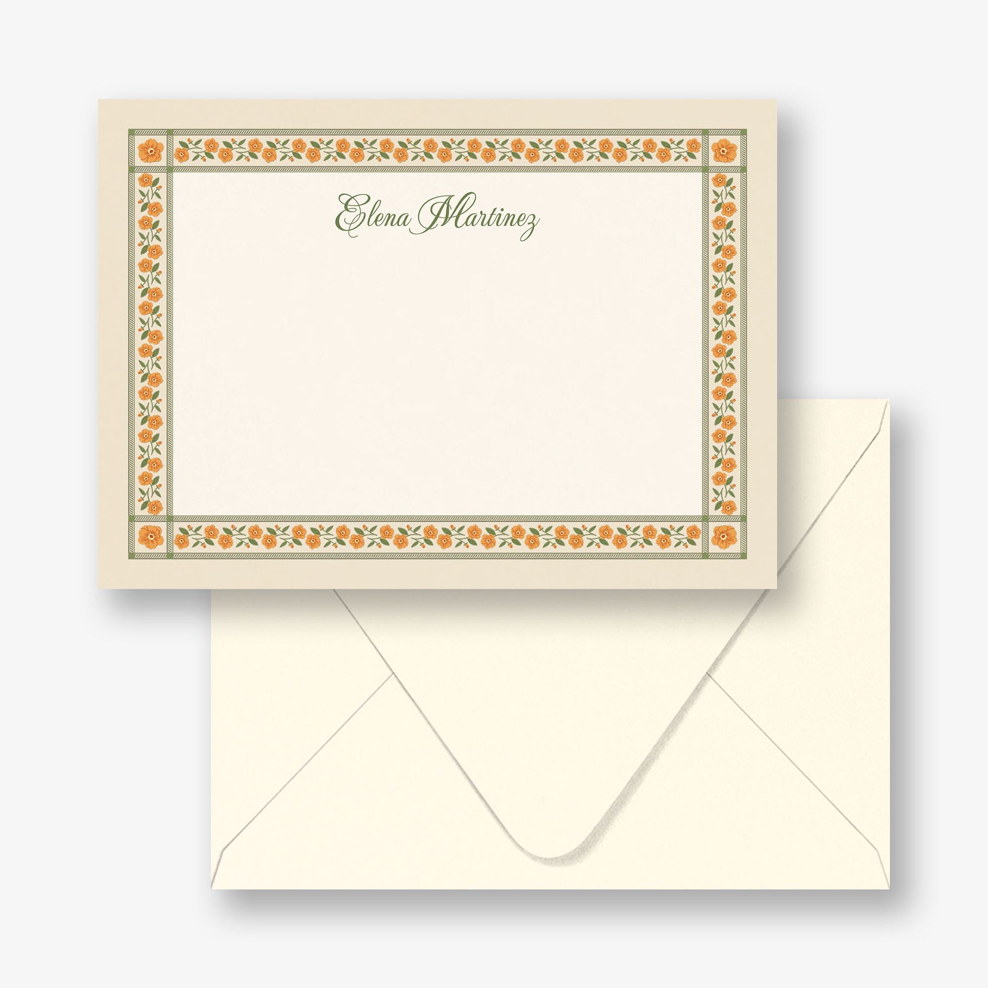 Vintage Poppy Border Stationery