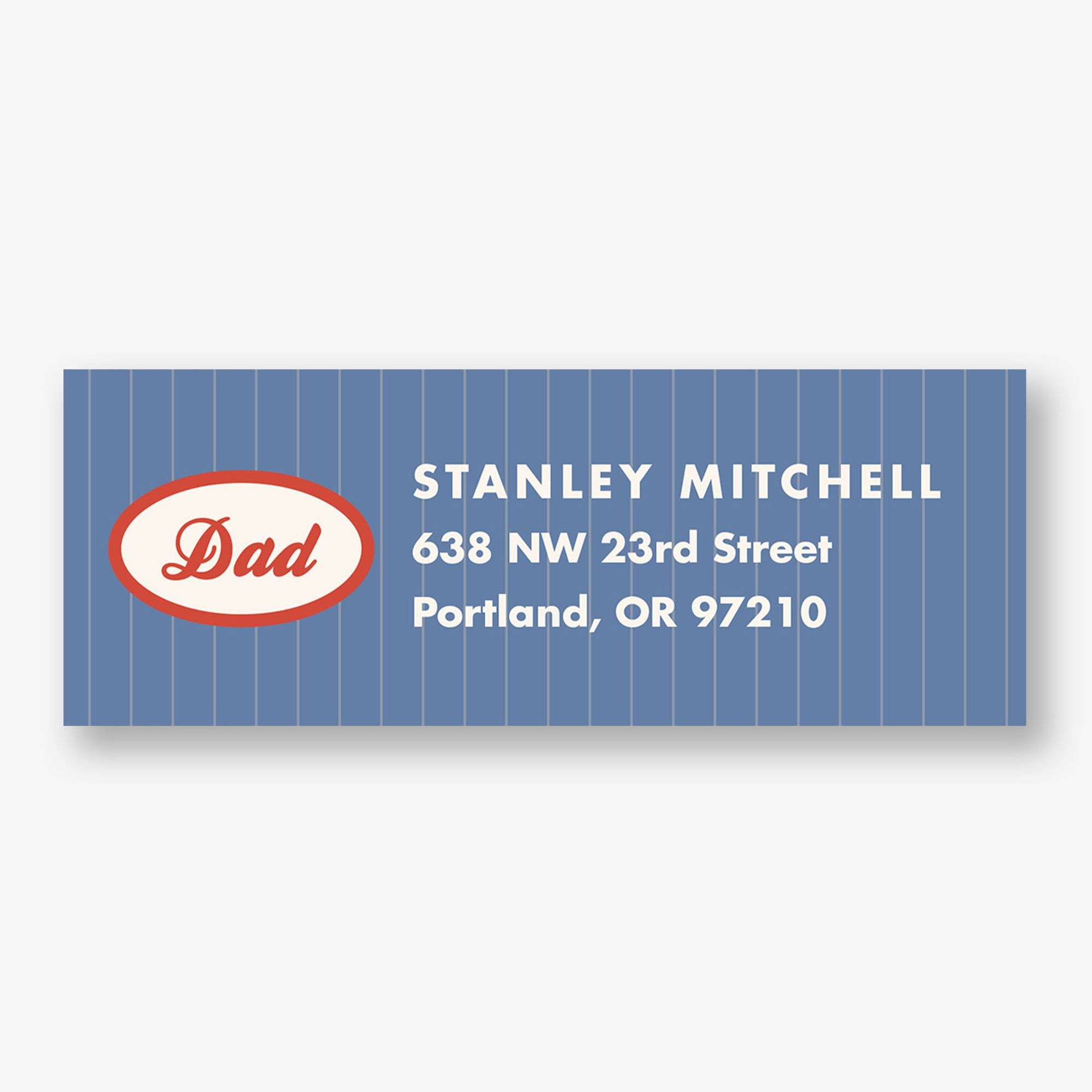 Dad's Workshirt Return Address Label