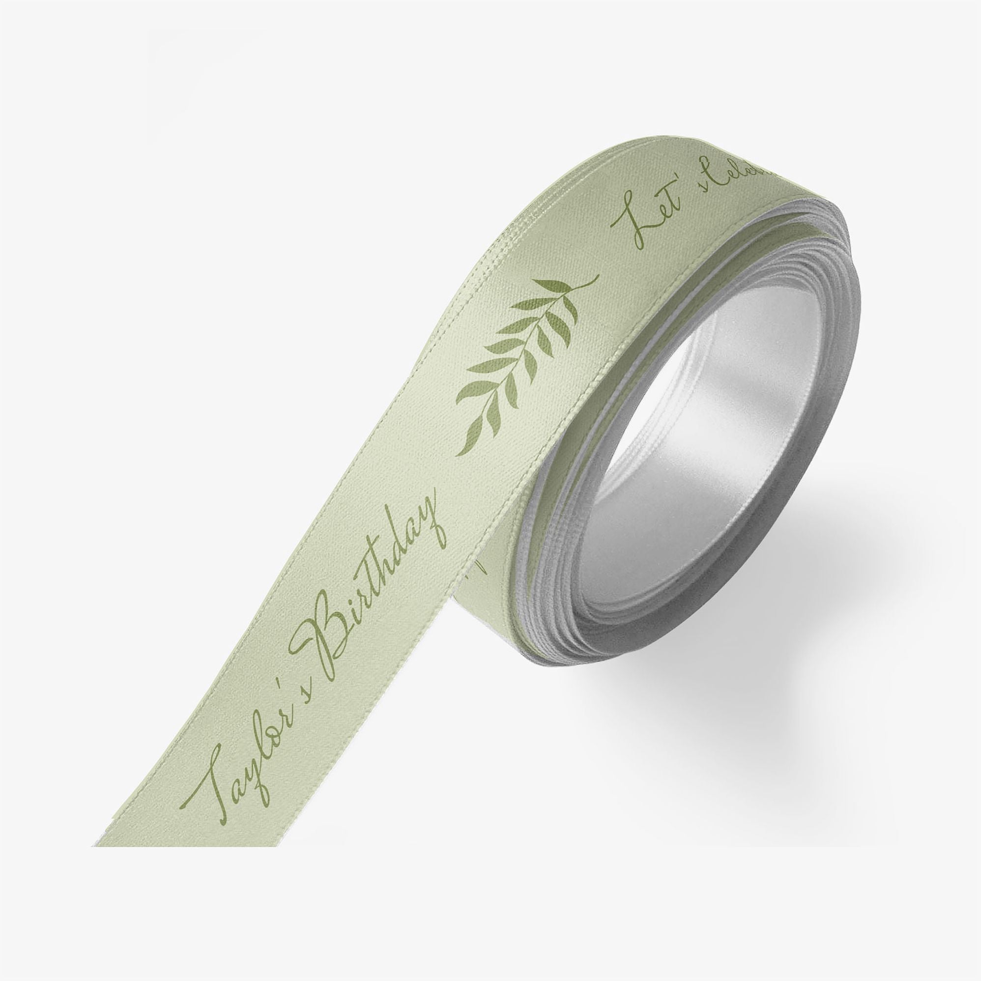 Greenery Custom Ribbon 2 Yard Spool