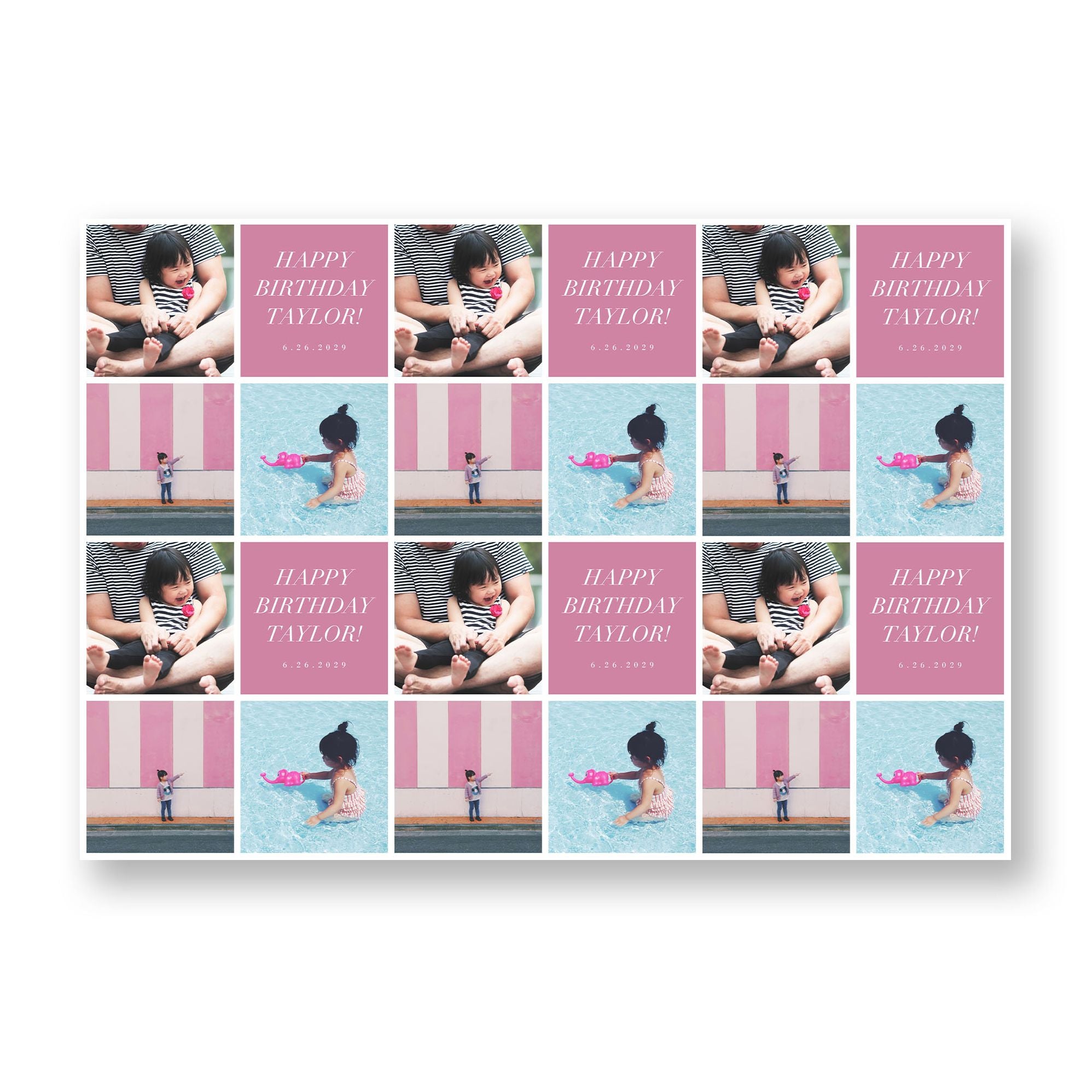 Colorblock Photo Custom Wrapping Paper