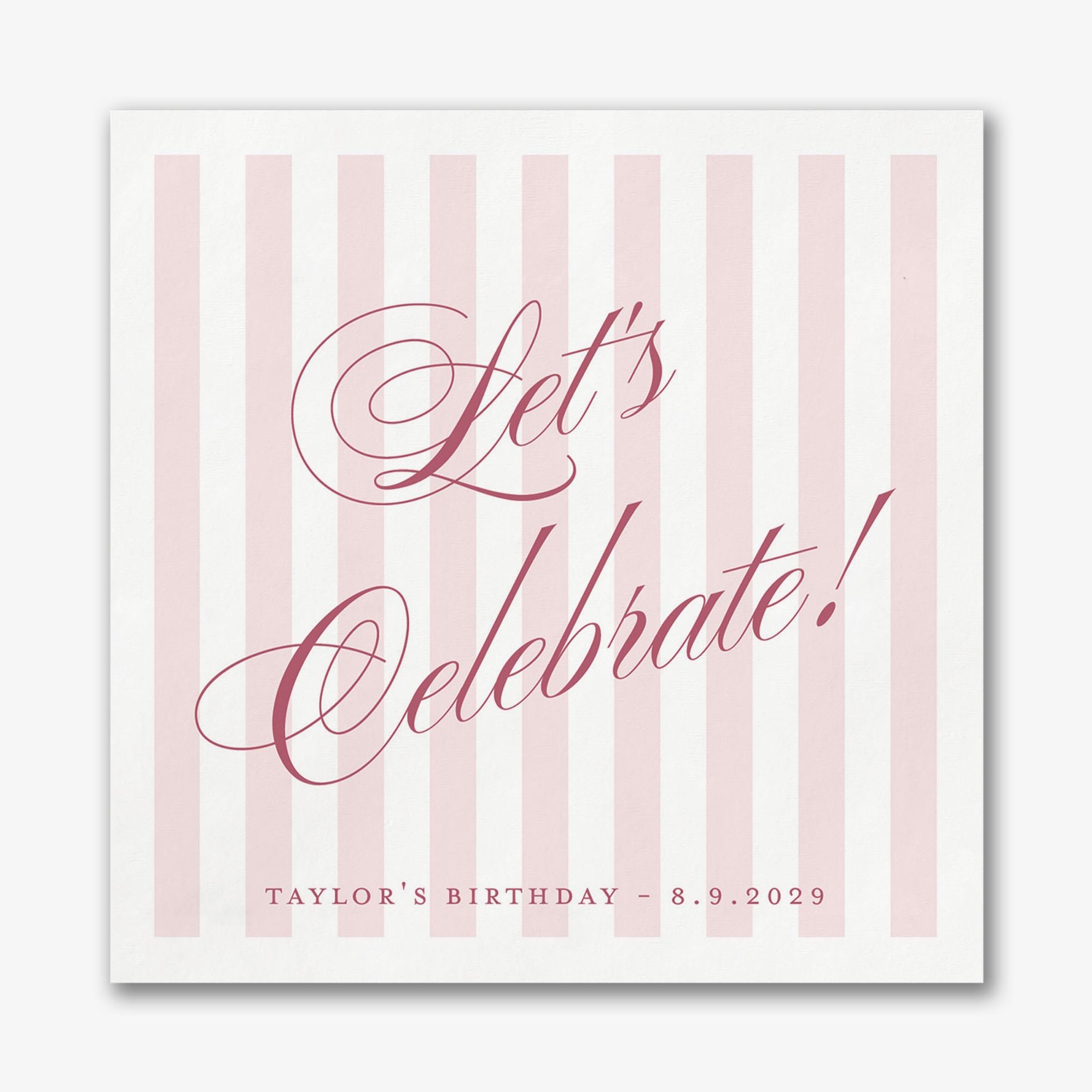 Posh Pinstripe Custom Napkins