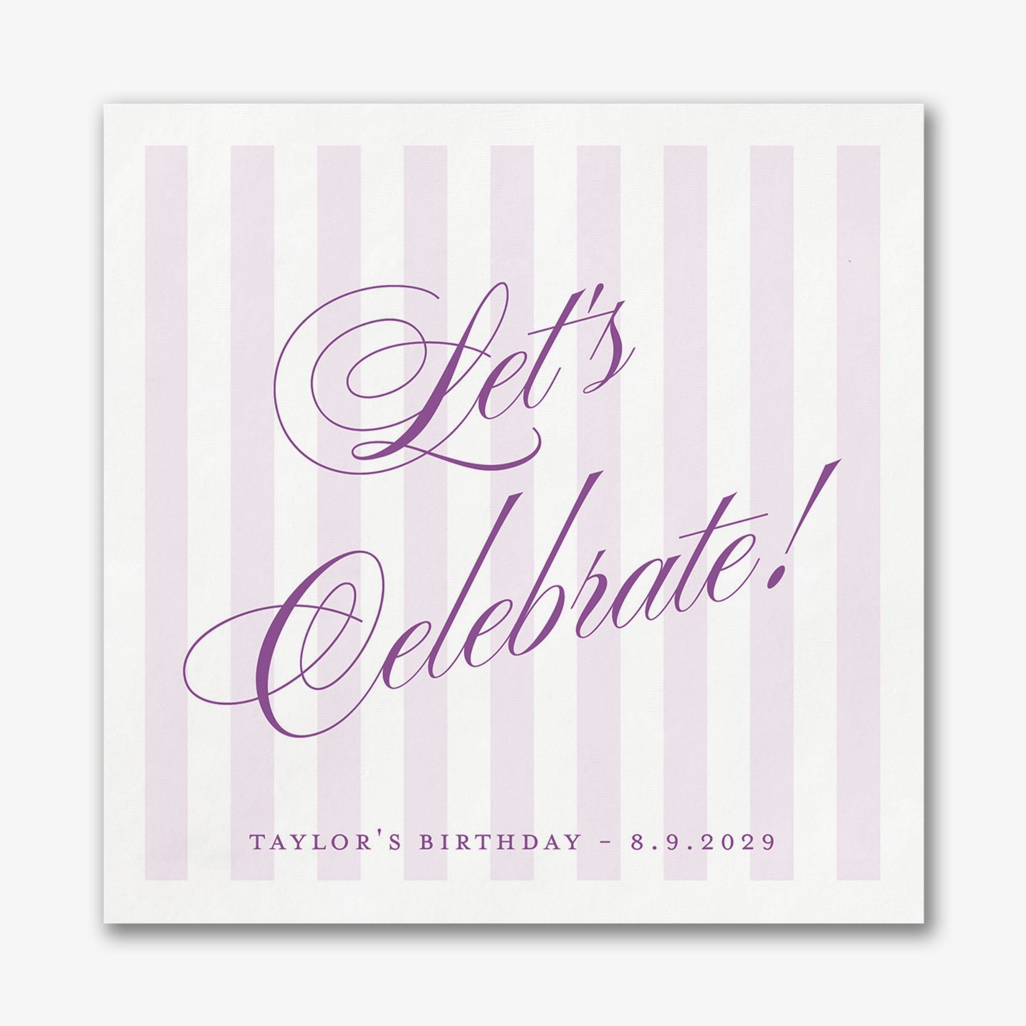 Posh Pinstripe Custom Napkins