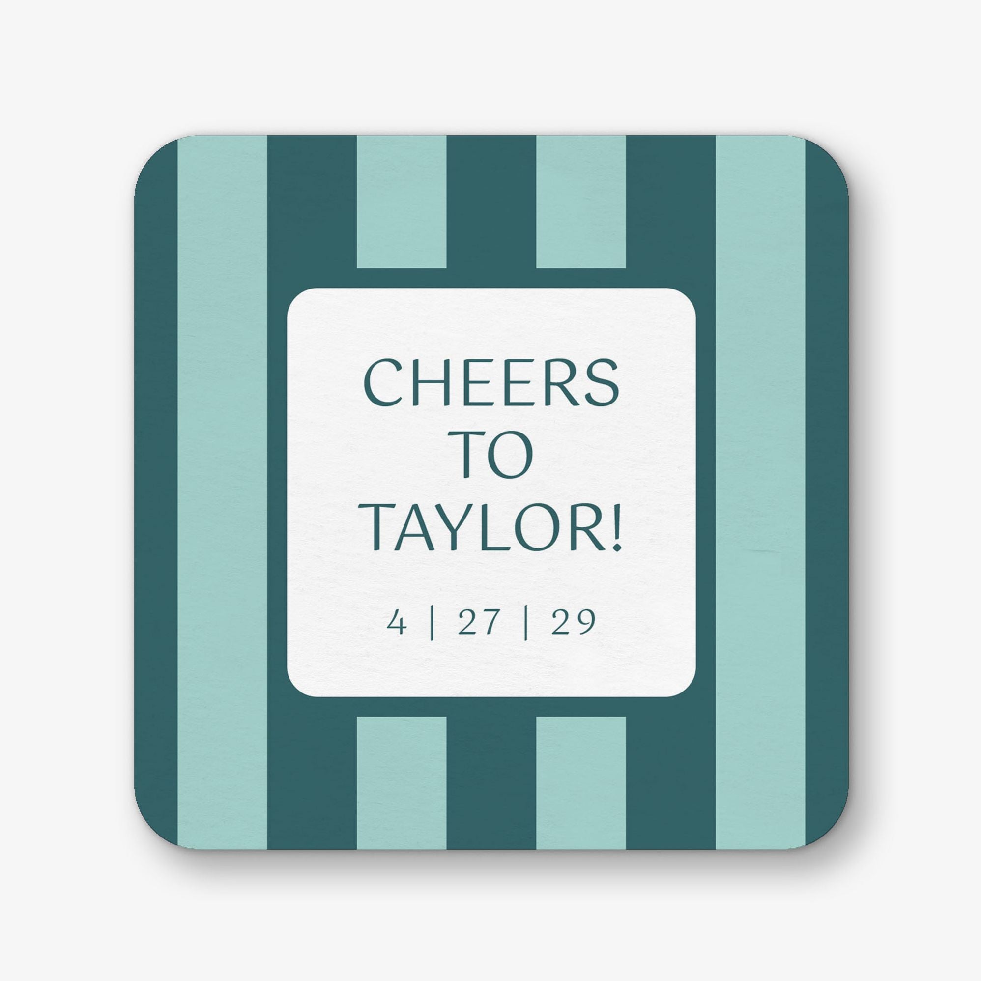 Colorblock Stripes Square Custom Coasters
