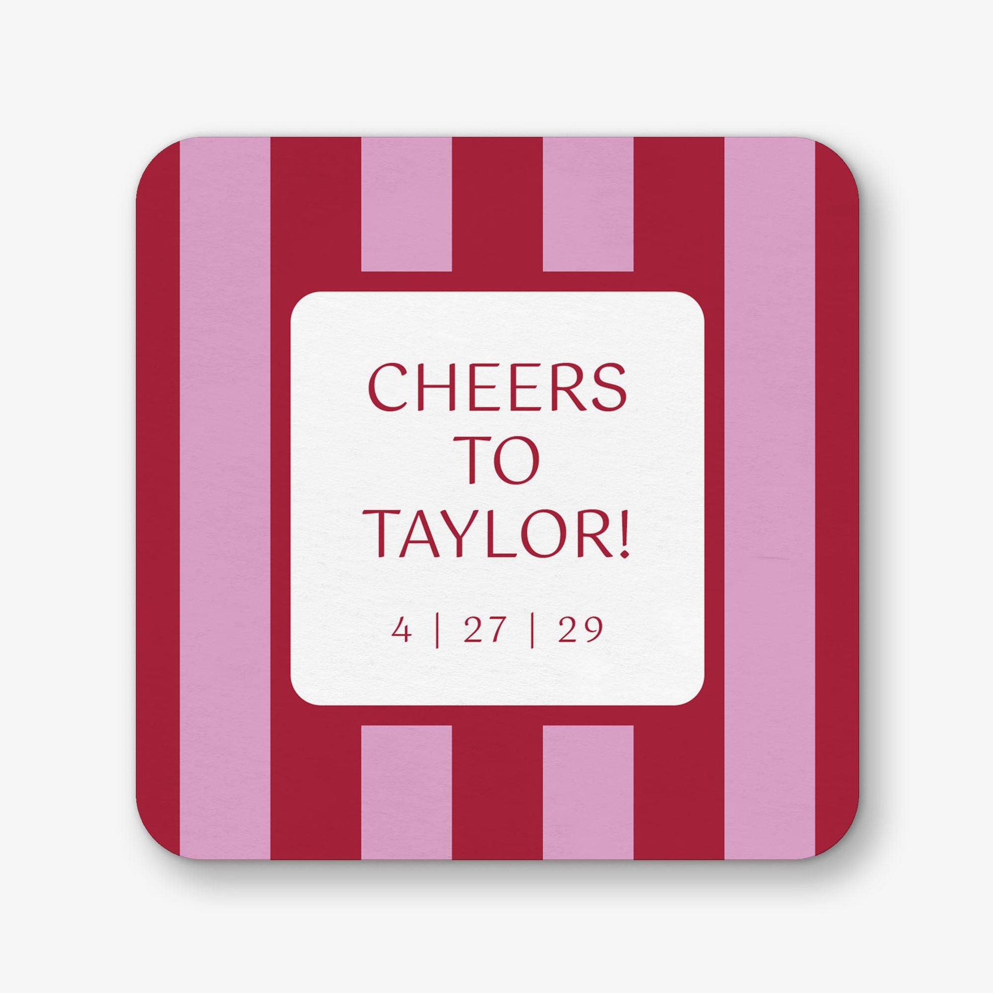 Colorblock Stripes Square Custom Coasters