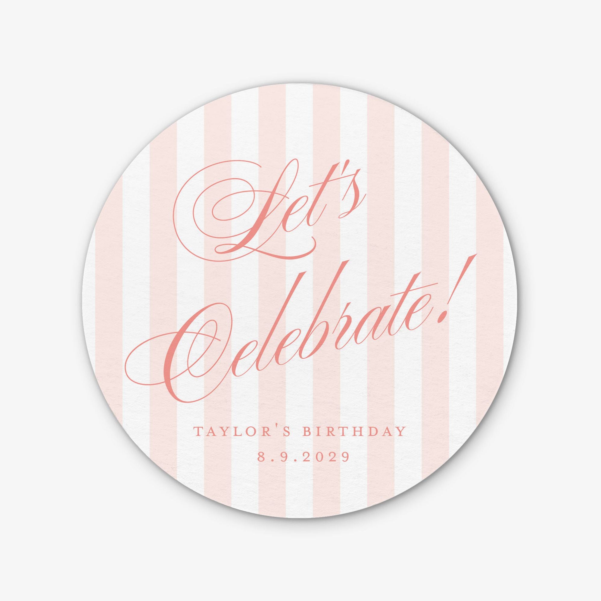 Posh Pinstripe Round Custom Coasters