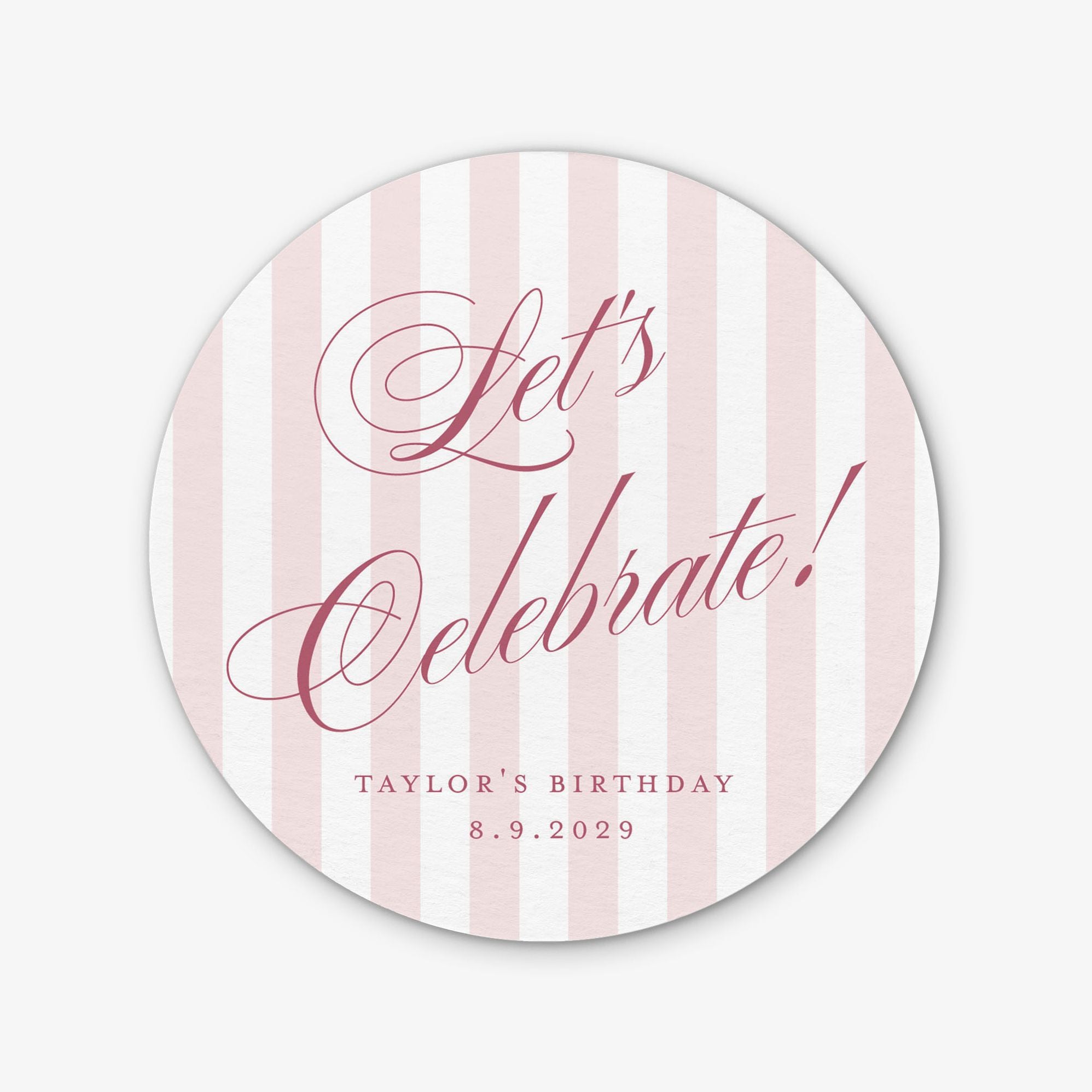 Posh Pinstripe Round Custom Coasters