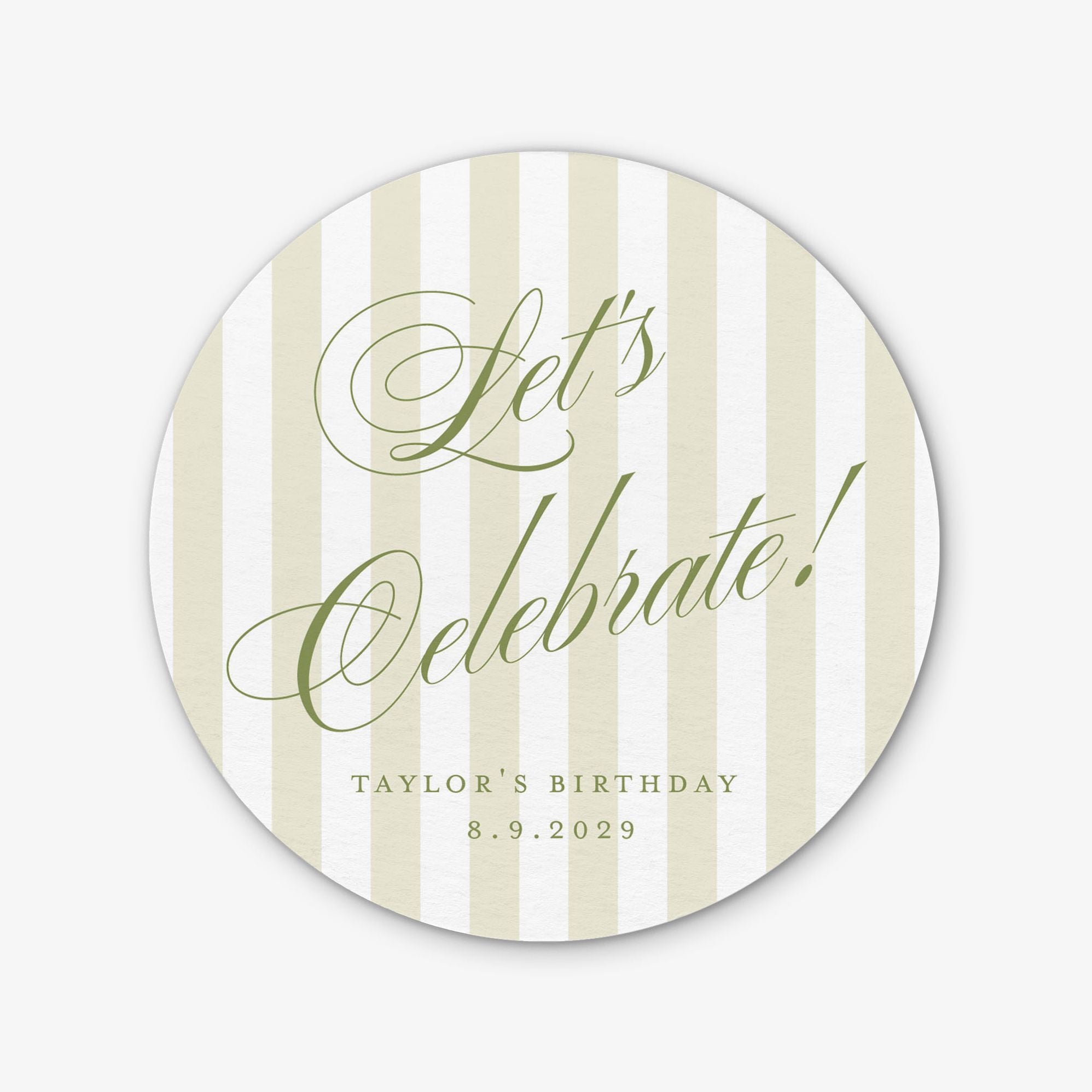 Posh Pinstripe Round Custom Coasters