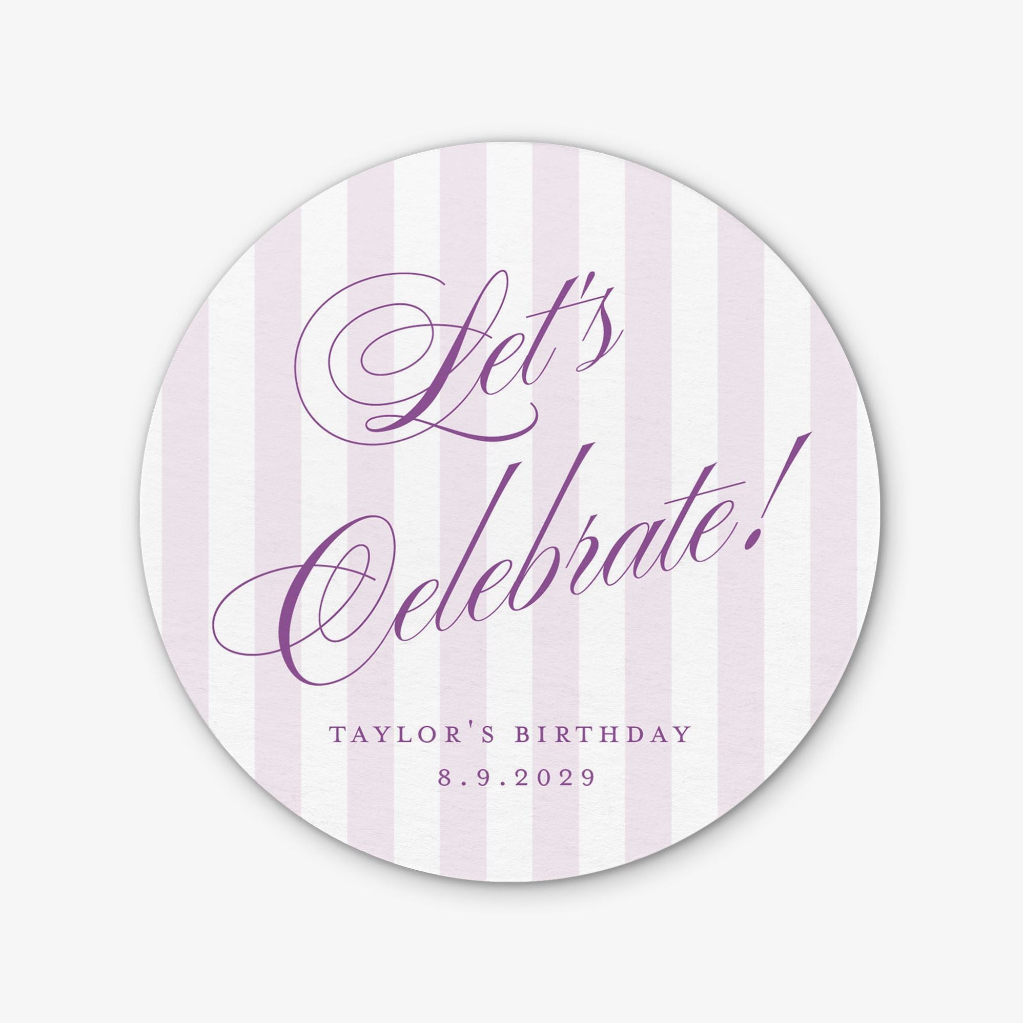 Posh Pinstripe Round Custom Coasters