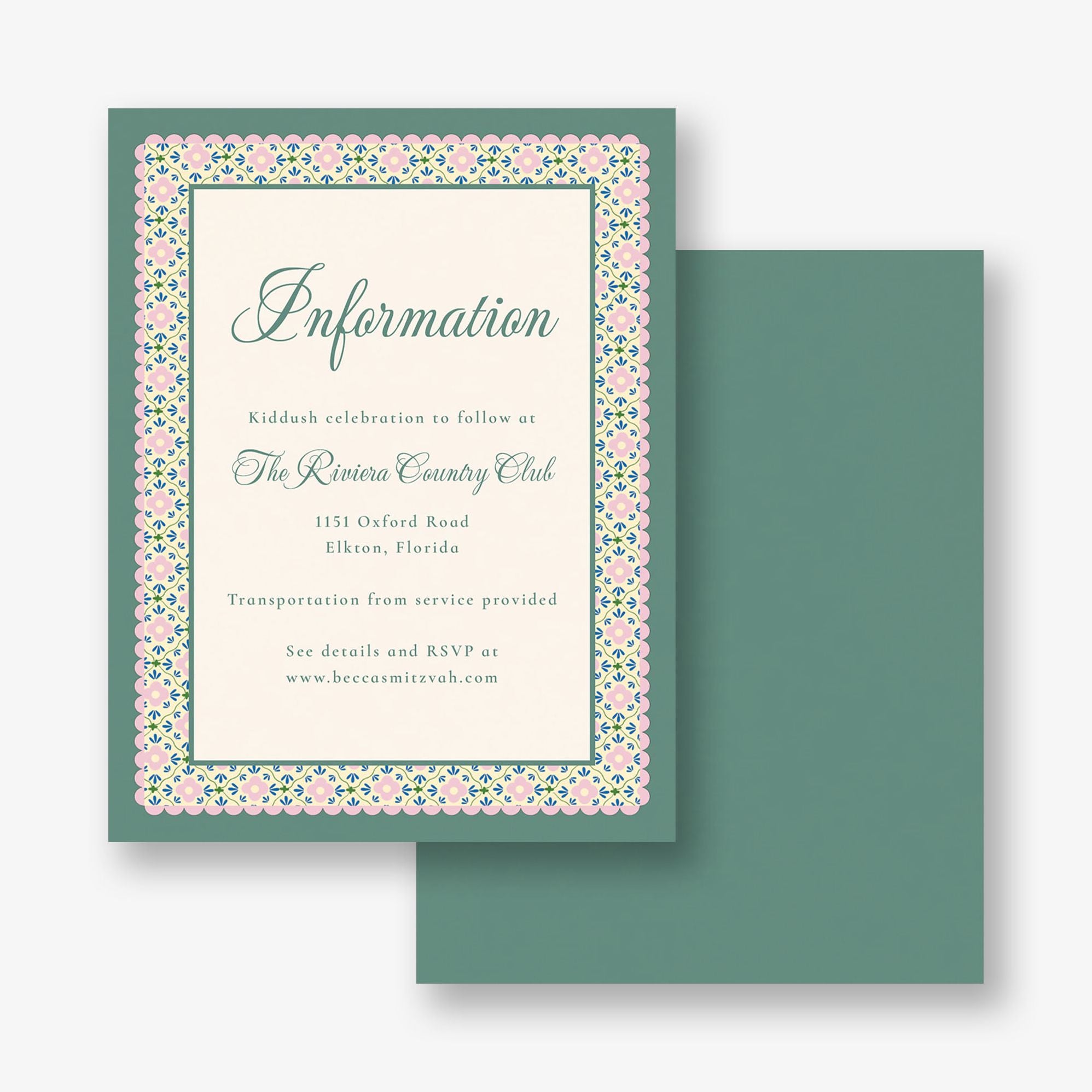 Scalloped Blossoms Bat Mitzvah Information