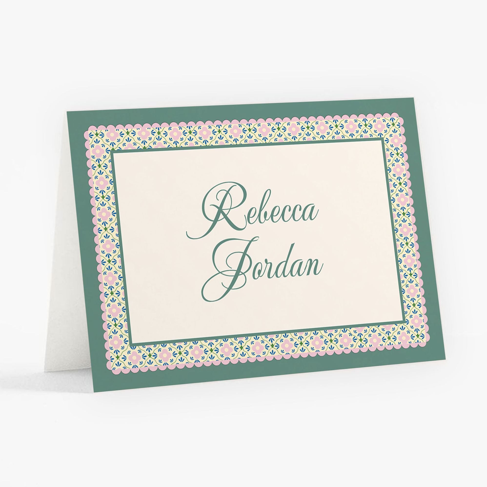 Scalloped Blossoms Bat Mitzvah Stationery