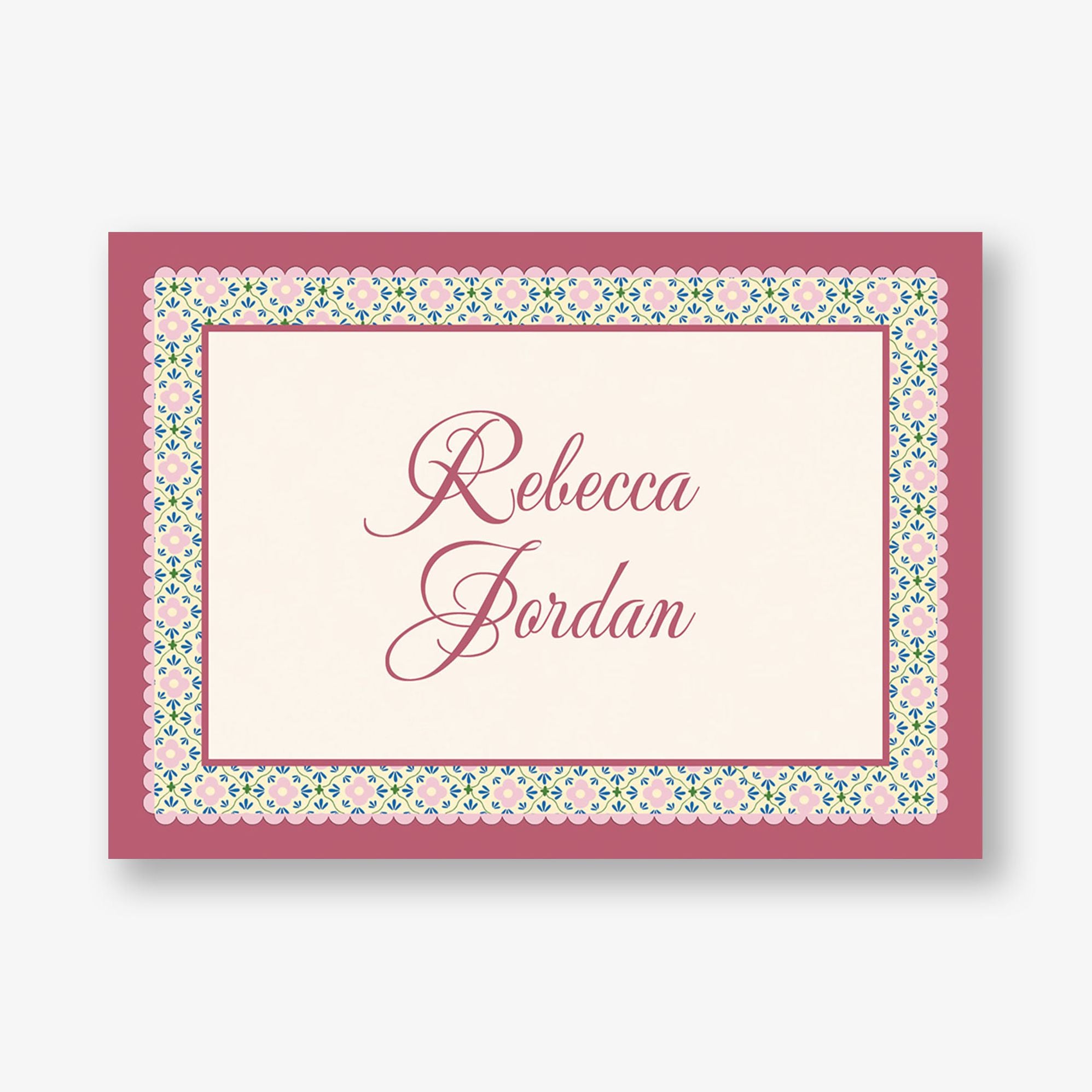 Scalloped Blossoms Bat Mitzvah Stationery