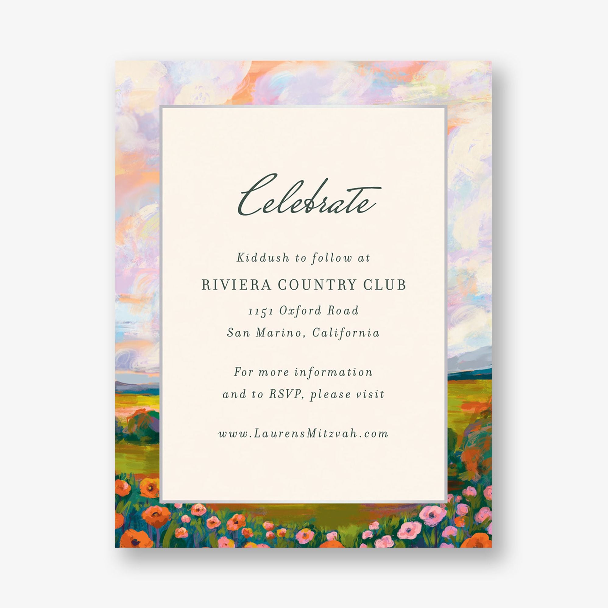 Dreamy Pasture Foil Bat Mitzvah Information