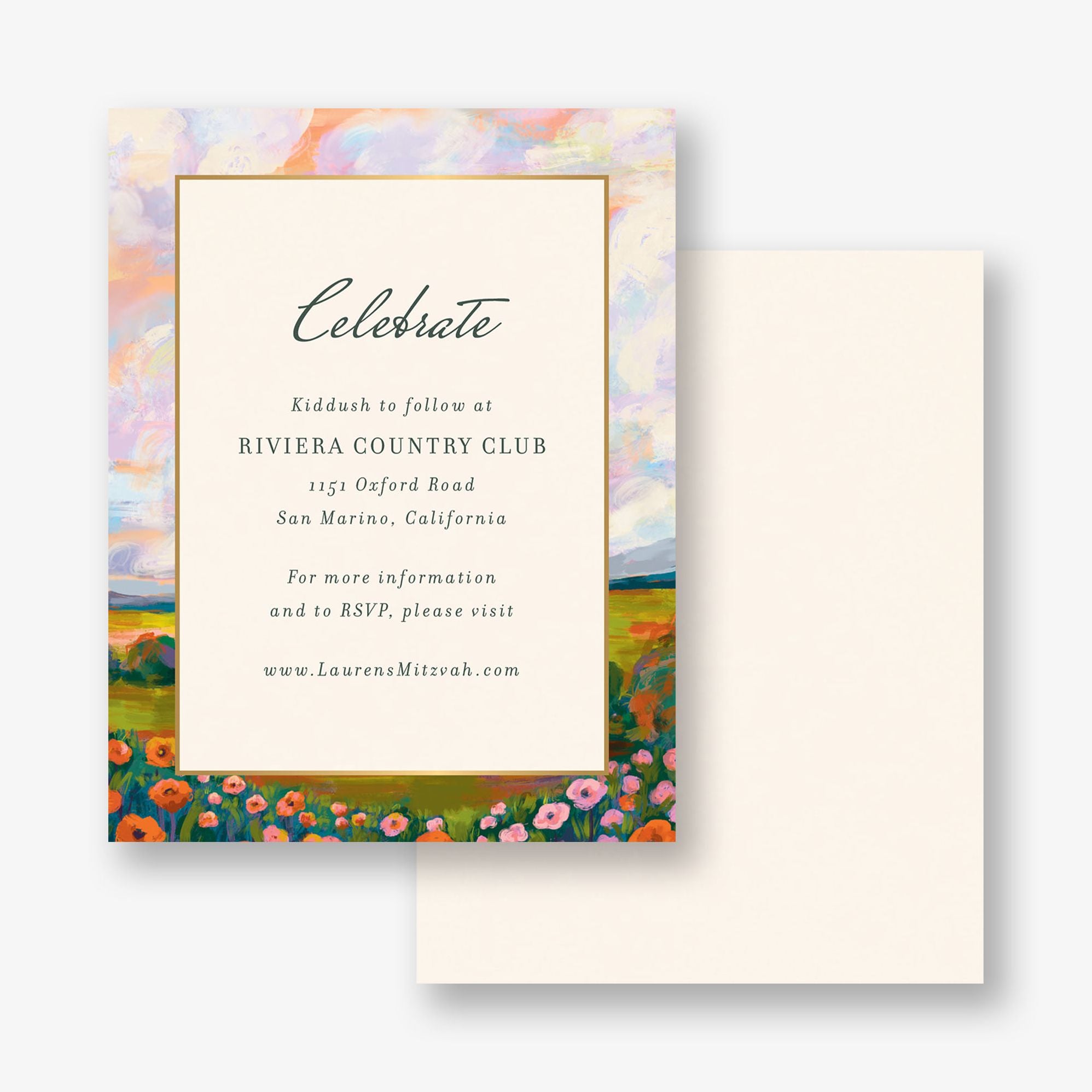Dreamy Pasture Foil Bat Mitzvah Information
