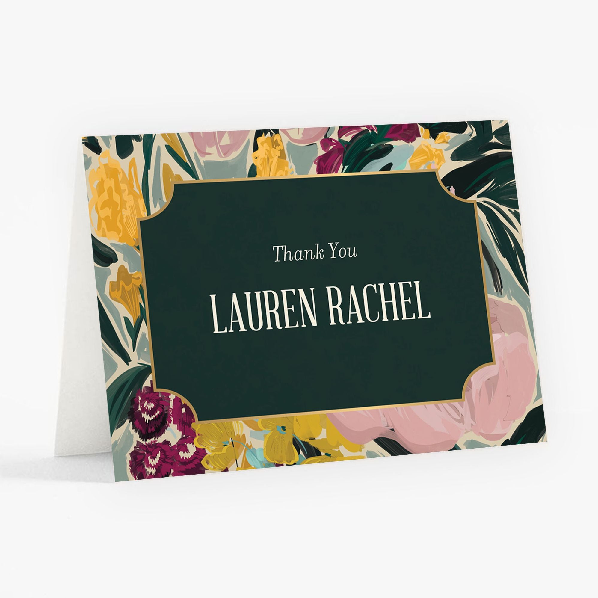 Moody Florals Foil Bat Mitzvah Stationery