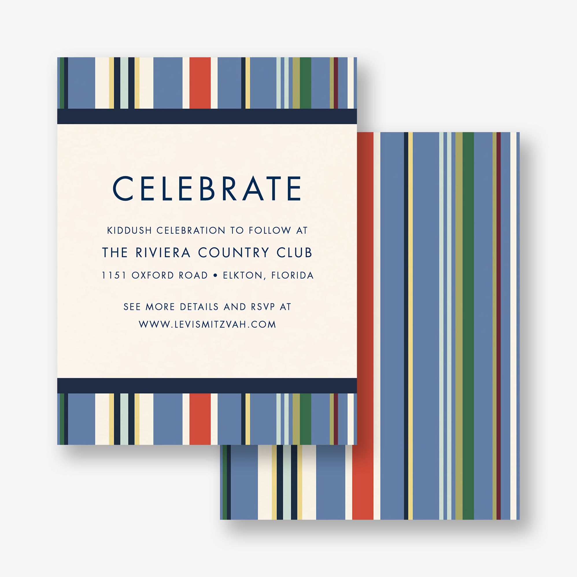 Coloful Stripes Bar Mitzvah Information