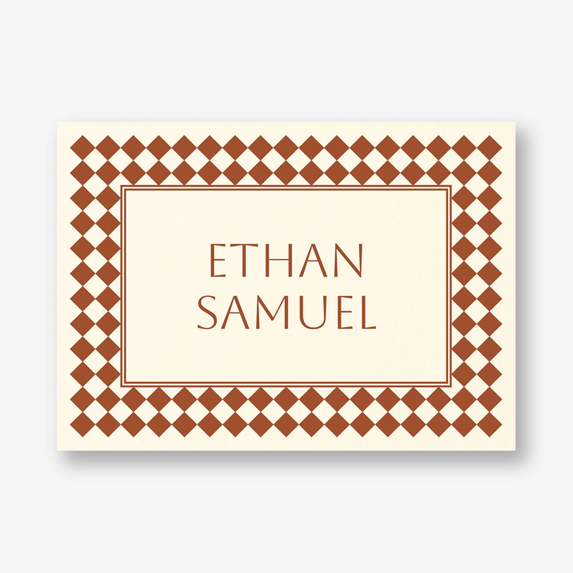 Sophisticated Checker Bar Mitzvah Stationery
