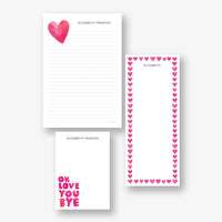 Ok Love You Bye Personalized Mixed Notepad Set