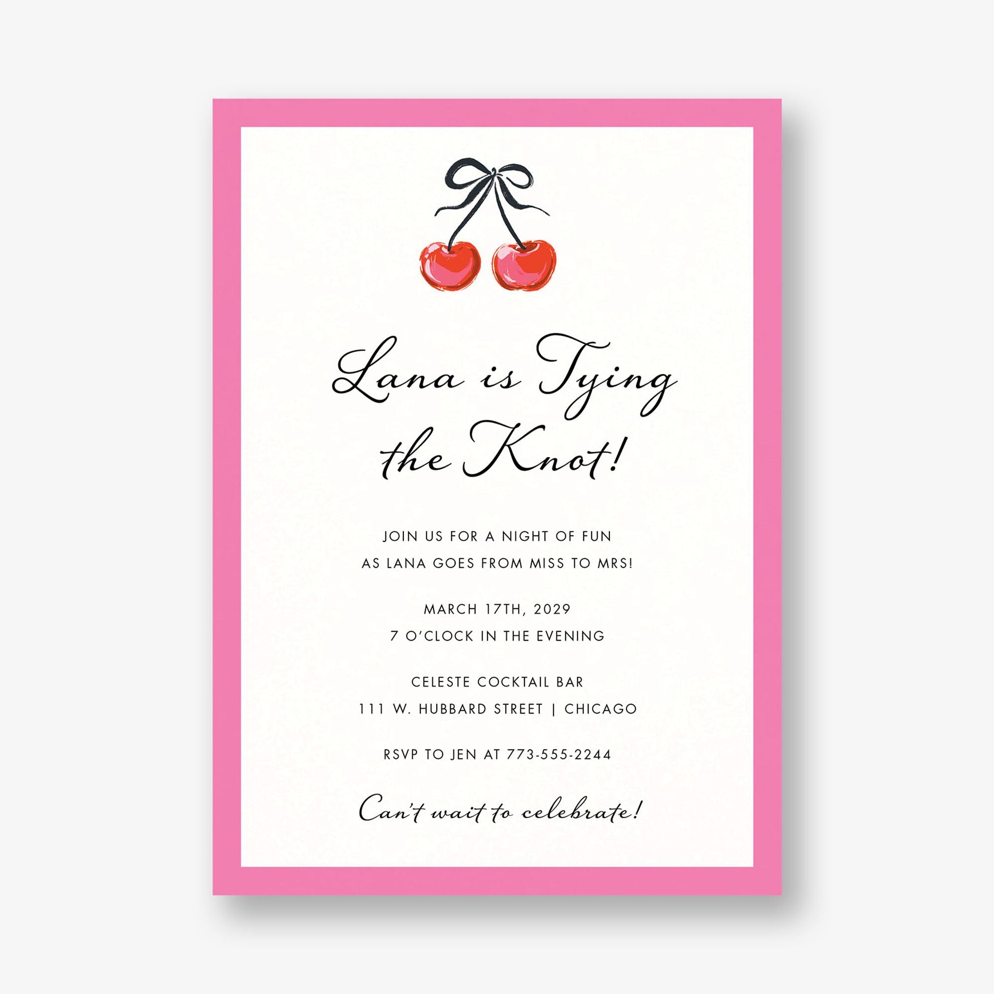 Cheeky Cherry Bachelorette Party Invitation